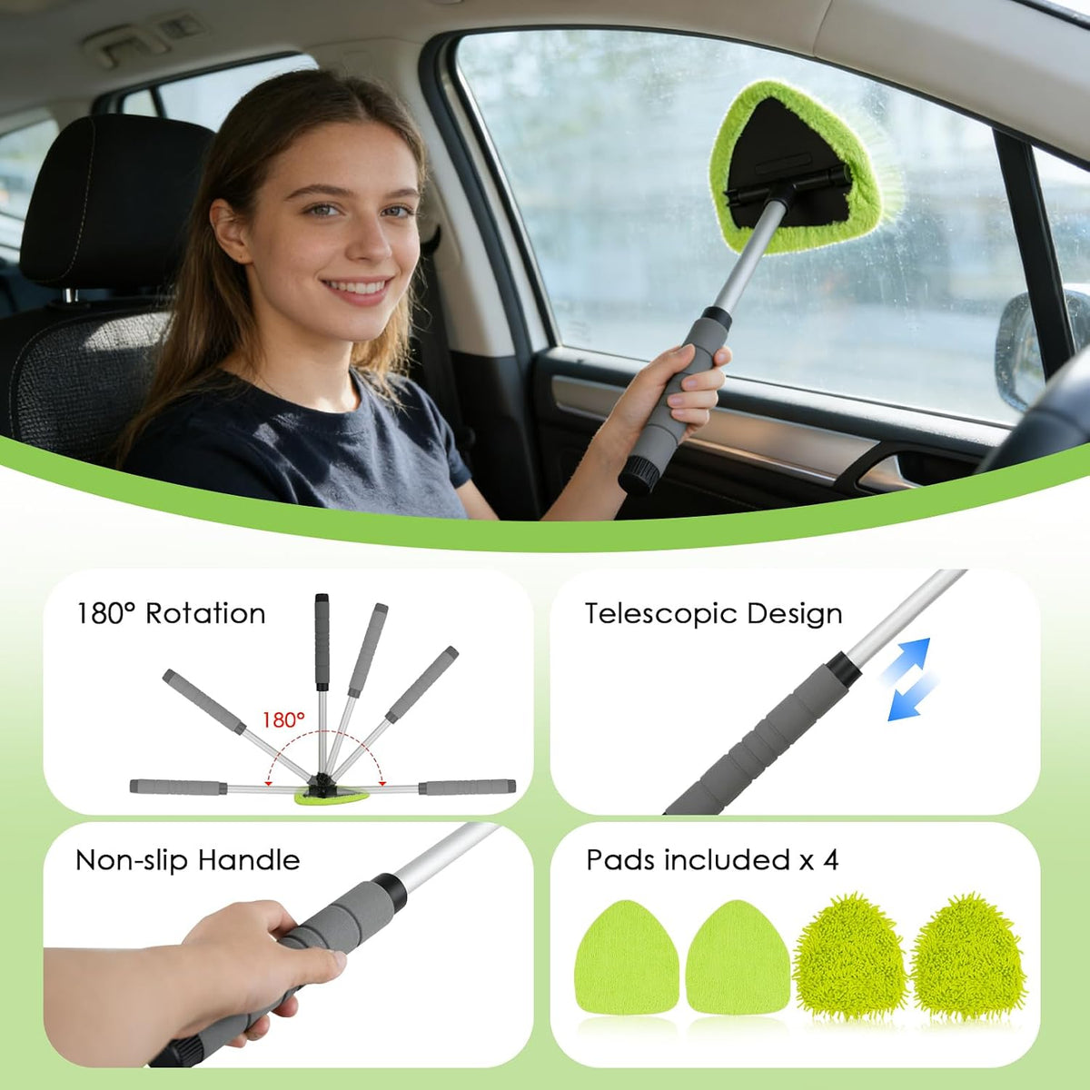 8PCS Windshield Cleaning Tool,19 Inch Car Windshield Cleaner Tool