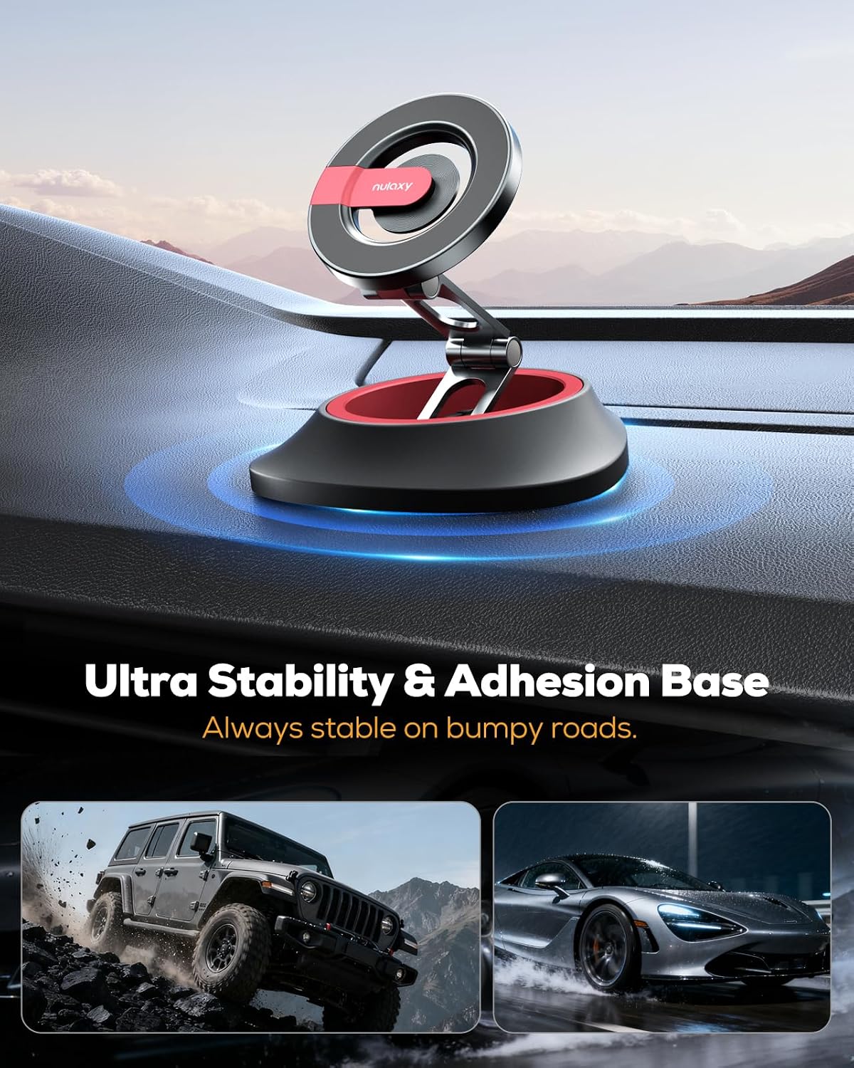 Nulaxy S08 Magsafe Car Mount & NX16 Bluetooth 5.3 Car Adapter