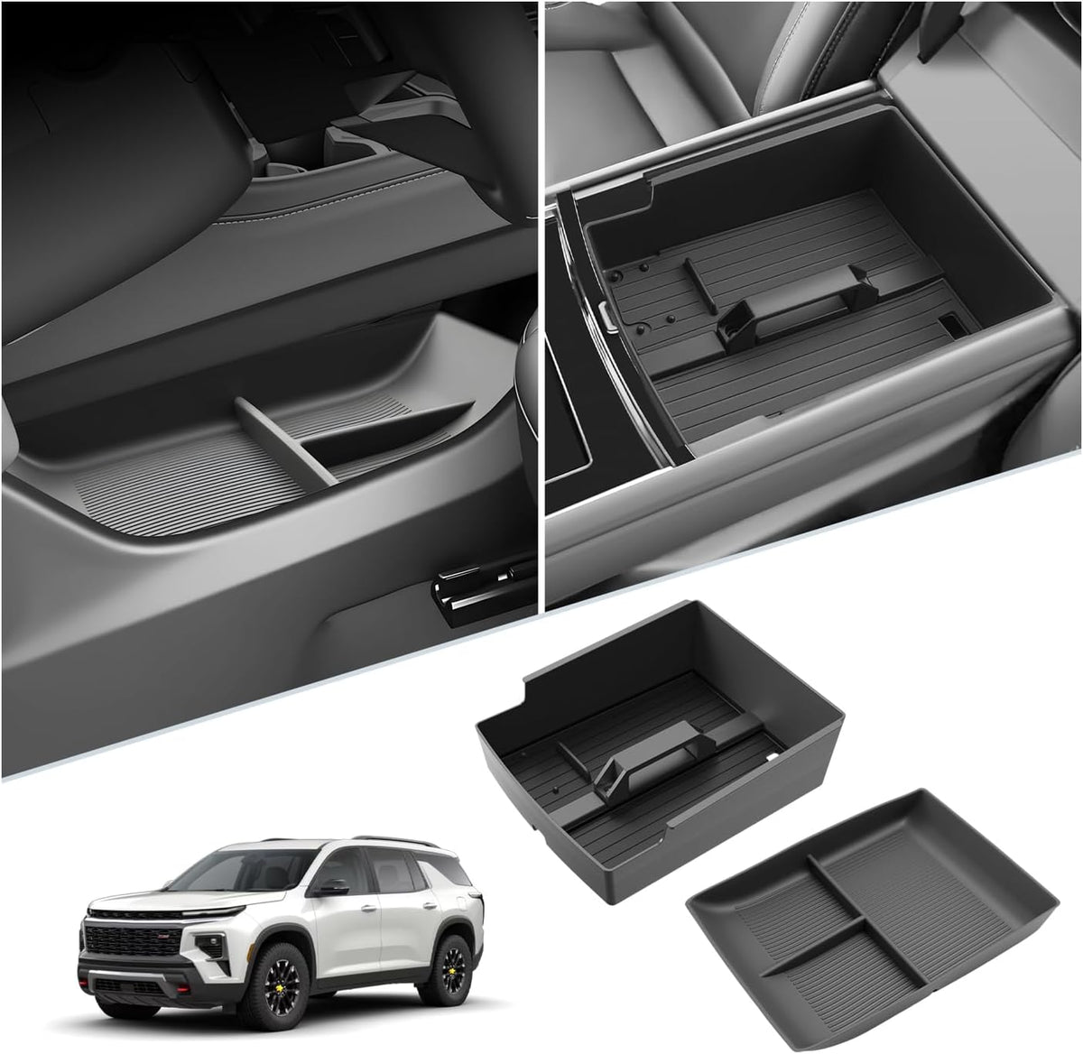 SKTU 2-Pack for 2024 2025 2026 2027 Chevy Traverse Center Console Organizer