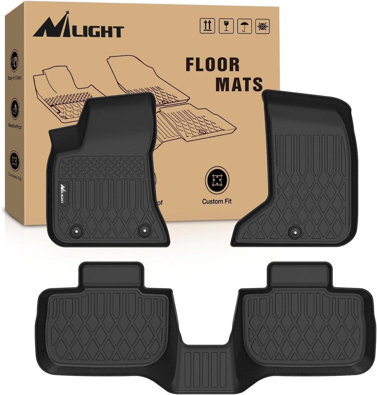 Nilight TPE Floor Mats for Dodge Charger AWD Chrysler 300 AWD