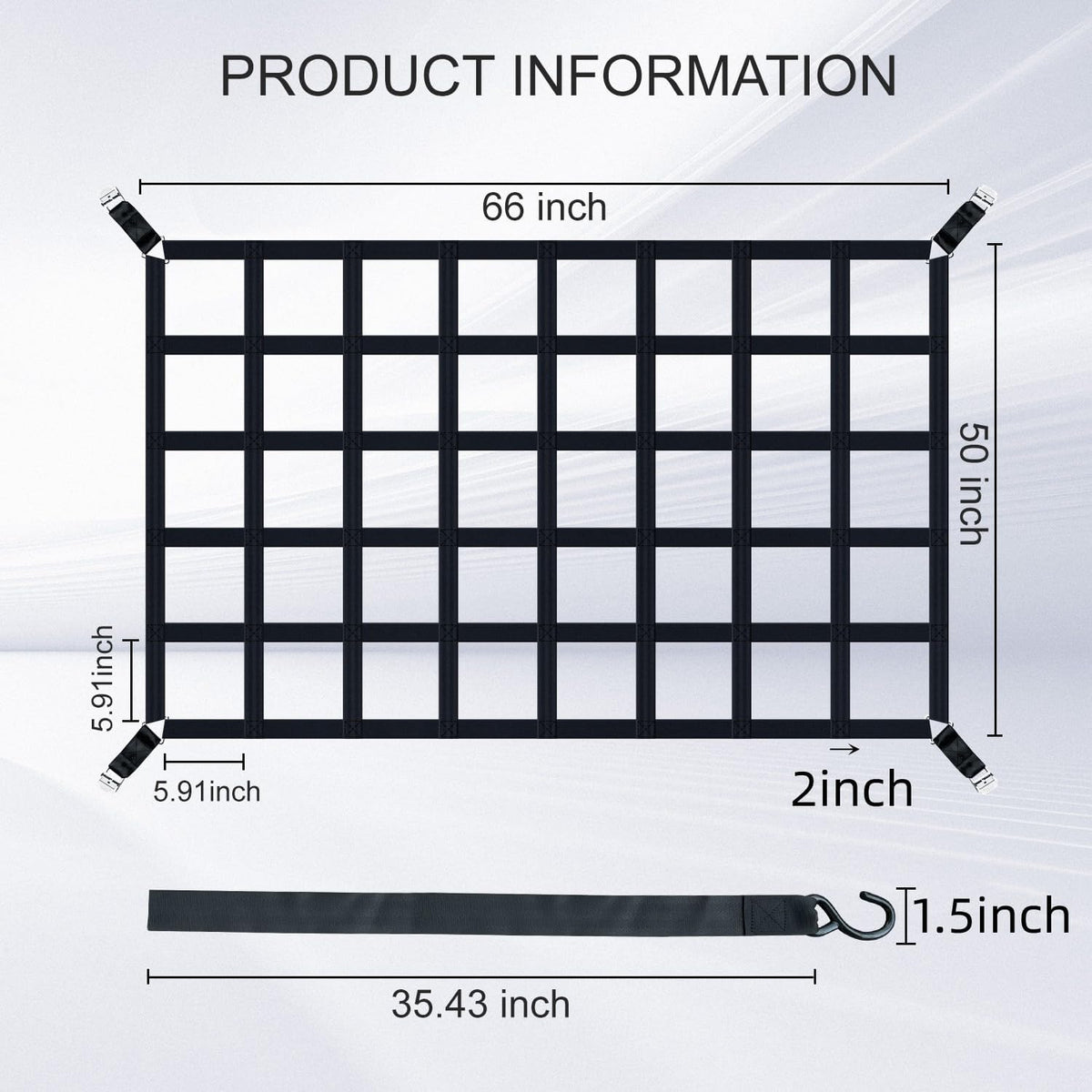 Cargo Net for Pickup Truck Bed, Heavy Duty 1100LBS Capacity
