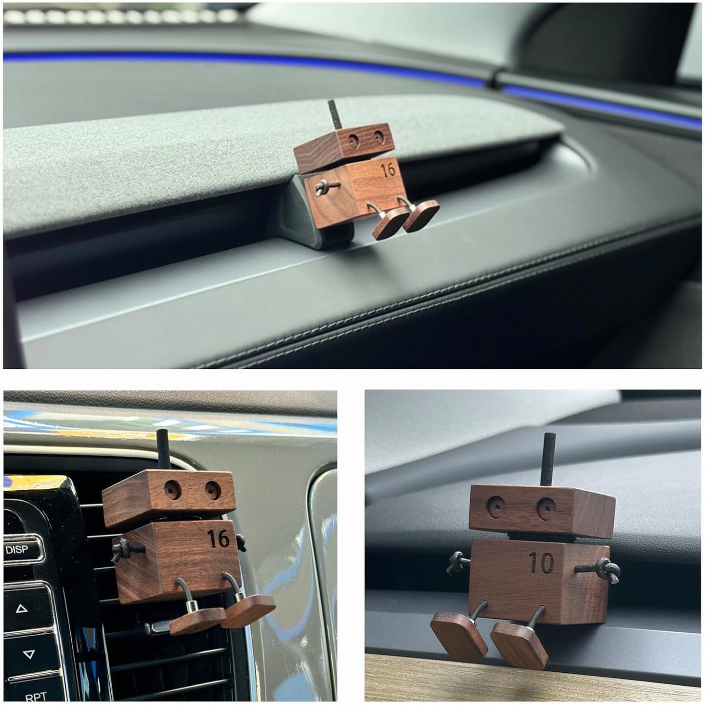 Car Air Fresheners Cute Shaking Wooden Man Figurine Diffuser For Car Dashboard Reusable Air Freshener Gifts Car Vent Clip Car Odor Eliminator Fun Car Accessories Gift Set