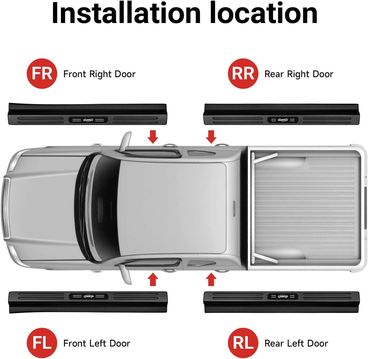 4PCS Door Sill Protector for 2019-2026 Chevy Silverado GMC Sierra 1500 Door Sill Guard Replace 2025 Silverado 1500 Accessories ABS Material