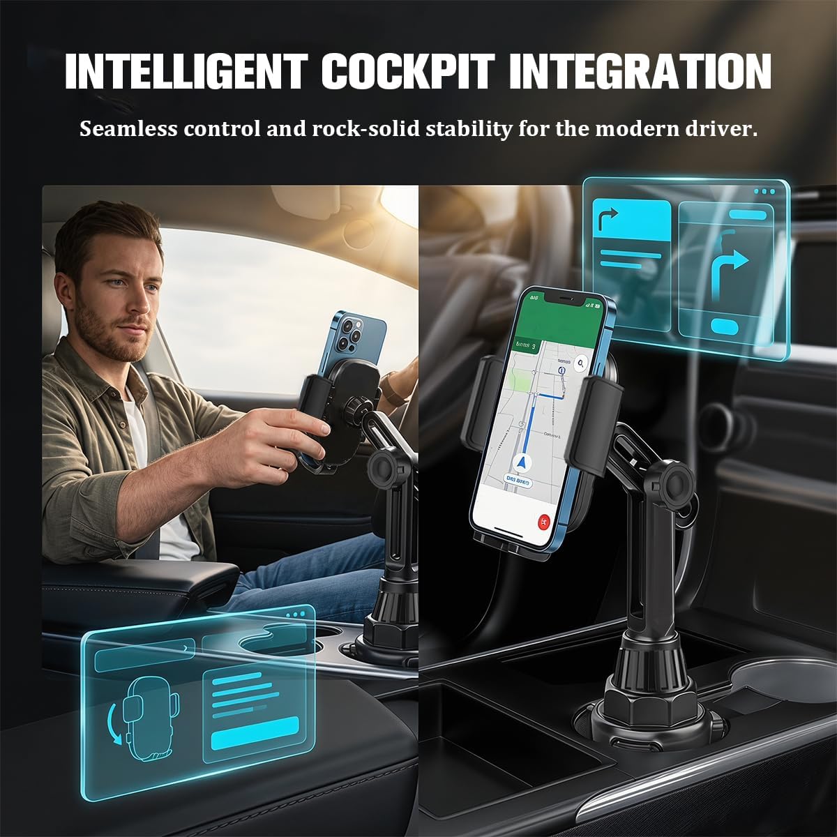 360 Degree Adjustable Car Cup Phone Holder