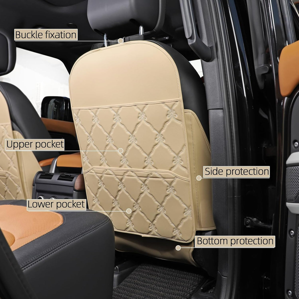 TAIKOO Seat Back Protector w/Dual Pockets,Guards Seats from Kicks & Scuffs