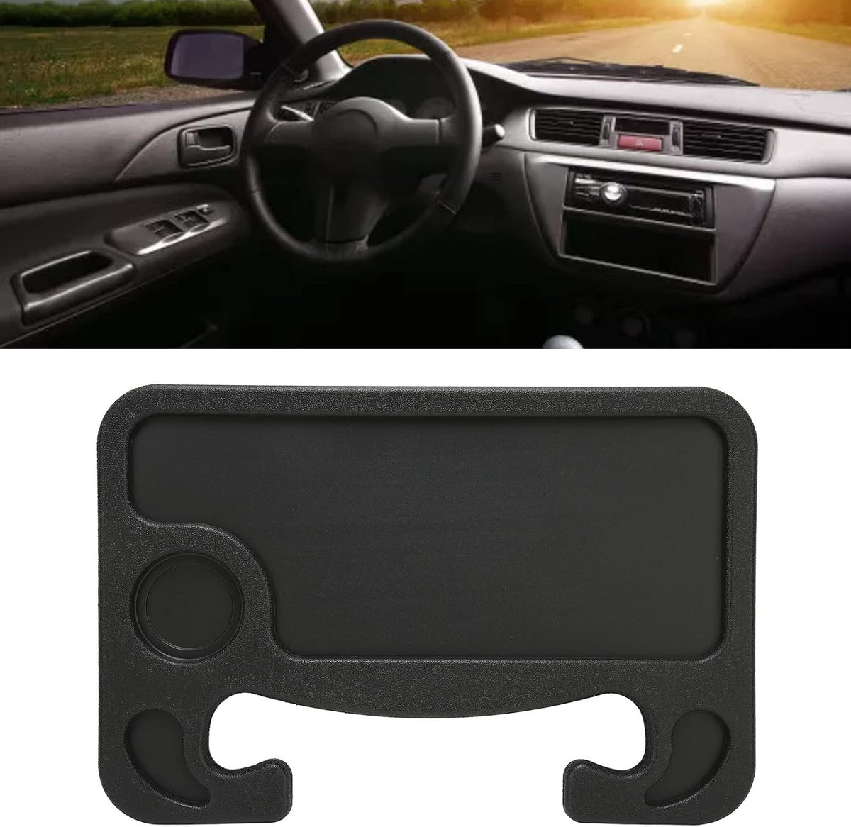 Car Steering Wheel Desk Food Eating Table for Car Steering Wheel Tray for Constant Travelers, Tablet Pad Notebook Car Travel Table, Multi Purpose Tray Fits Most Vehicles Steering Wheels