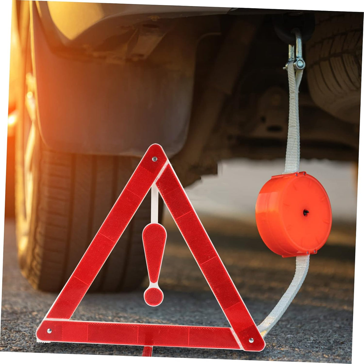 2Pcs Car Warning Triangle Sign Portable Plastic Safety Tripod