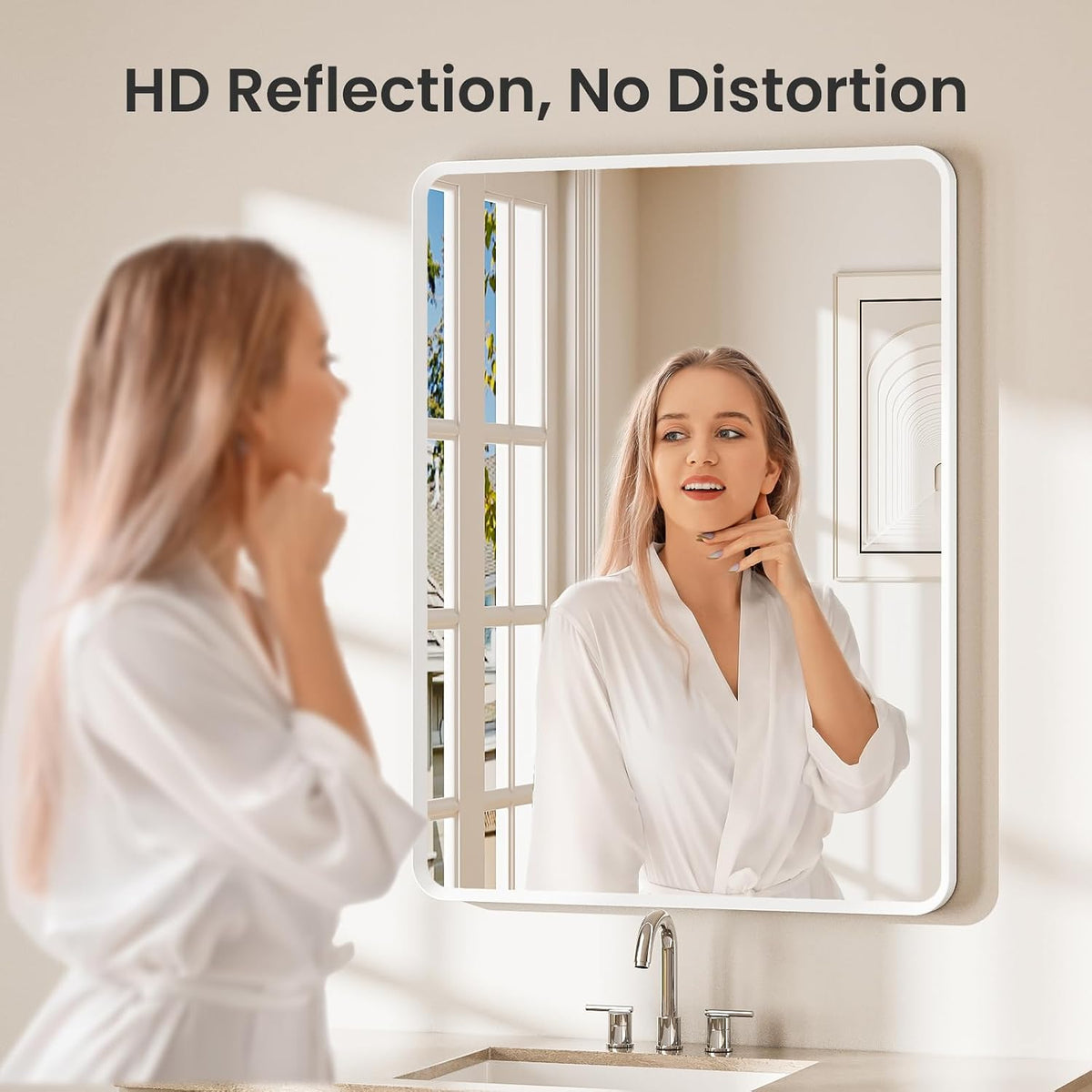 22x30 inch White Bathroom Mirror, Vanity Mirrors for Bathroom