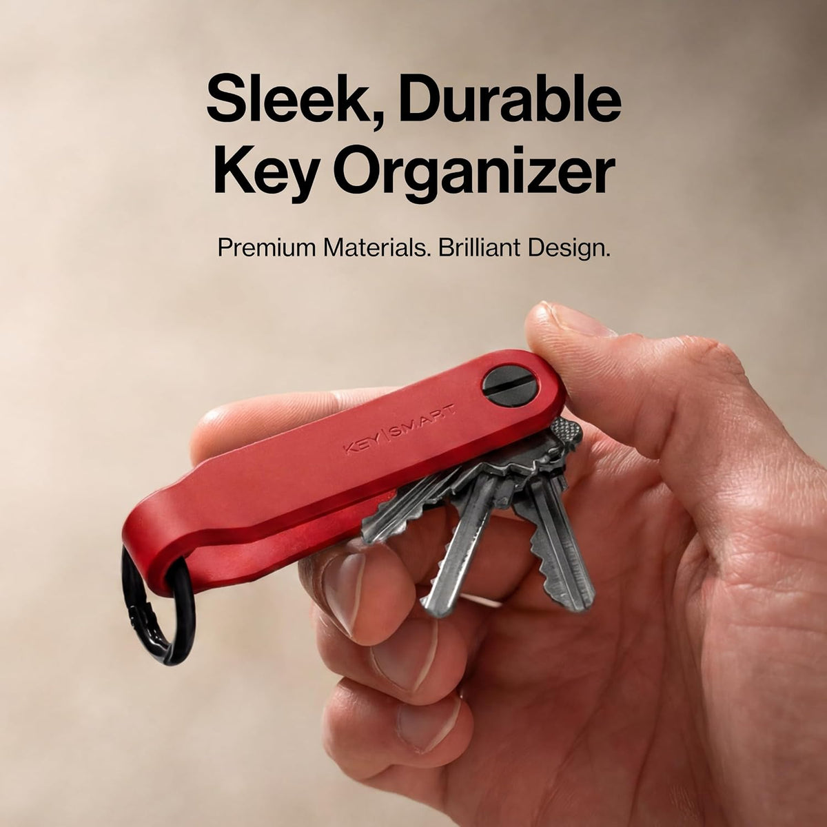 KeySmart Loop - Keychain Key Holder, FKM Silicone, Compact Key Organizer for Key Chain, Clutter-Free Compact EDC Key Chains