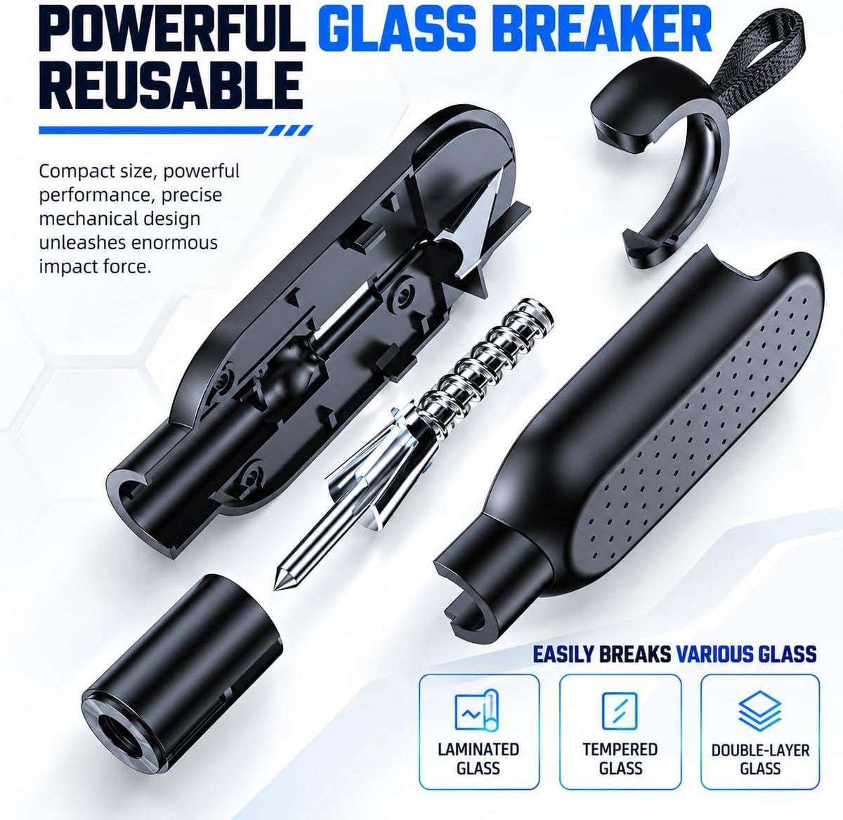 2 in 1 Car Escape Tool, Black