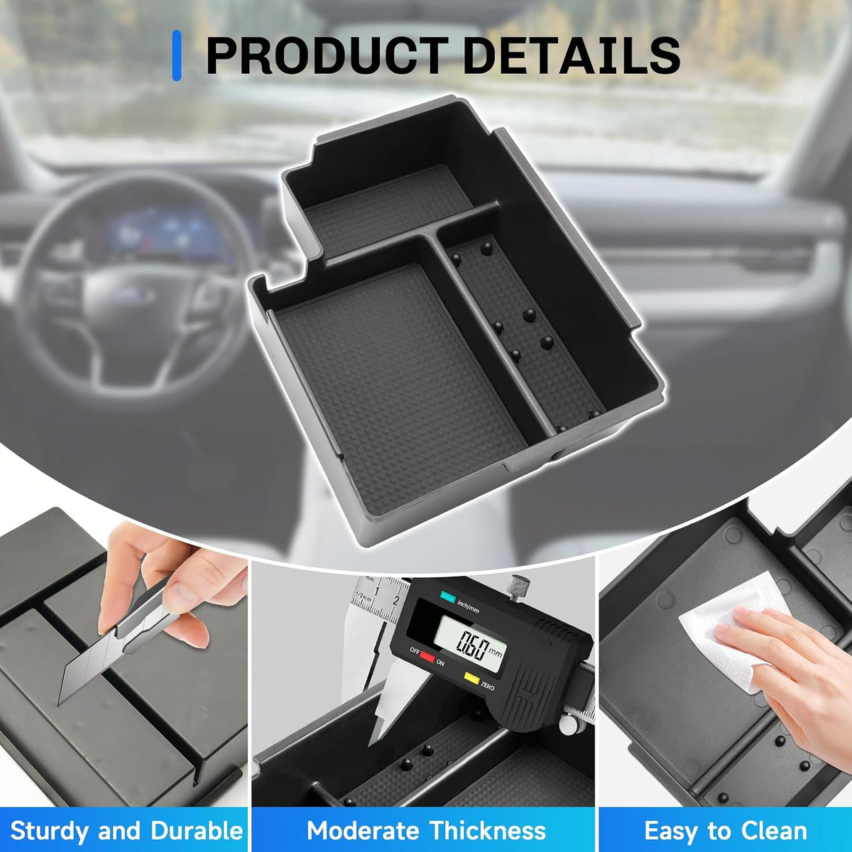 SXCY for 2025 2026 2027 Ford Explorer Center Console Organizer Tray