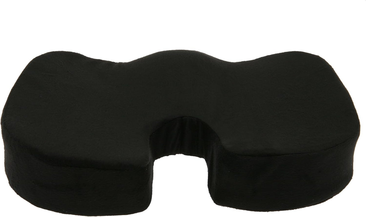 Deluxe Comfort Coccyx Orthopedic Memory Foam – Sciatica Relief – Tailbone Support – Great for Car or Office – Seat Cushion, Black