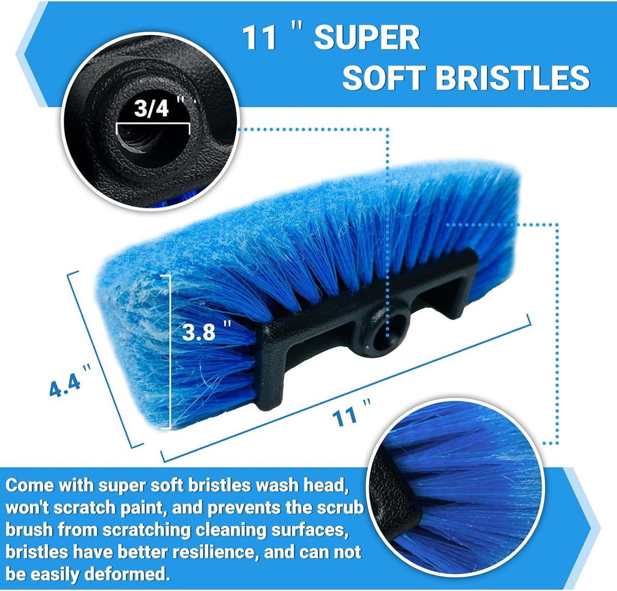 72" Car Wash Brush with Long Handle, On/Off Switch for Car RV Truck Boat Washing Brush, Complete Cleaning Kit with Car Wash Mop Windshield Squeegee Multifunctional Wash Brush