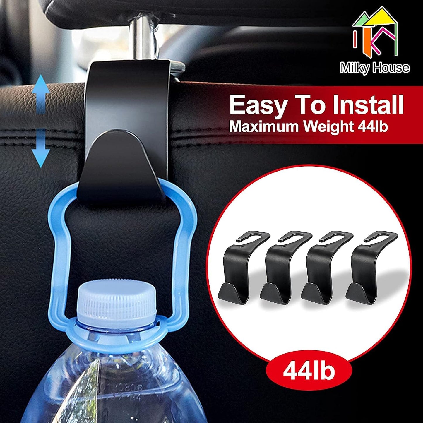2 Set Car Seat Gap Organizer, Car Gap Filler Storage Boxes, PU Leather Front Seat Console Side Pocket Bags with Cup Holder 4 Hooks, Automotive Storage Box for Phone, Drinks, Cards, Sunglasses, Black