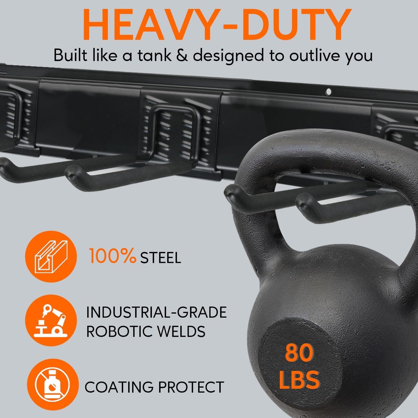 Garage Hooks Heavy Duty Tool Organizer (4 Pack) 12.4" Wall Mount Hanger Rack Garage Storage Utility Hooks for Hanging Car Tires, Ladders, Chairs, Hoses, Power Tool, Bulk Items, Ropes, etc.
