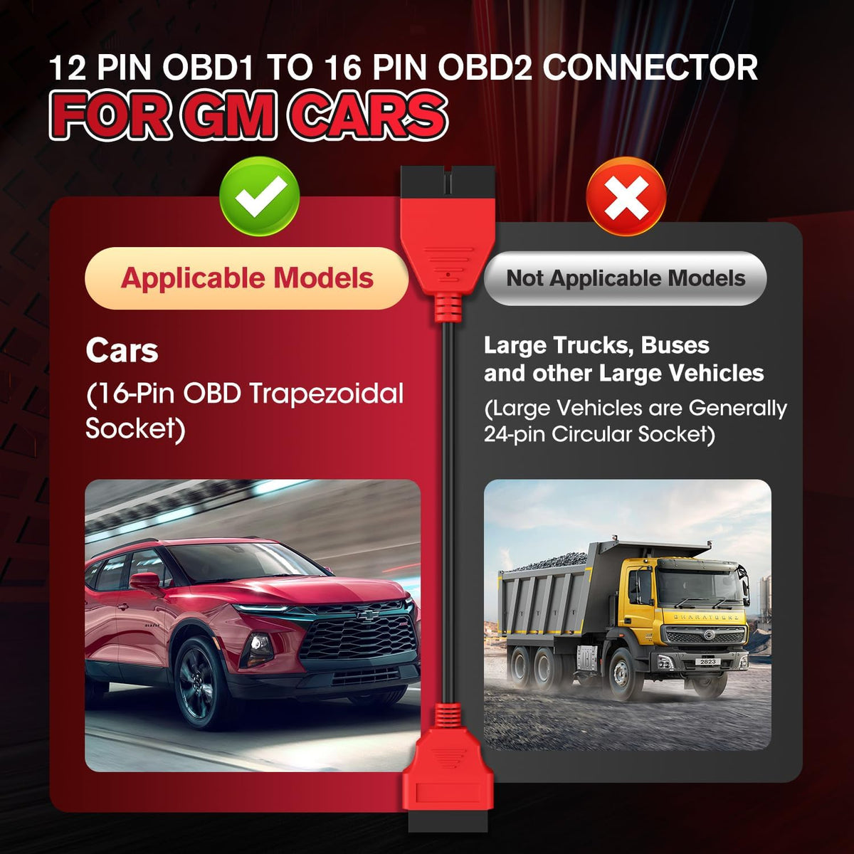 Autel Original OBD1 to OBD2 GM Adapter Cable