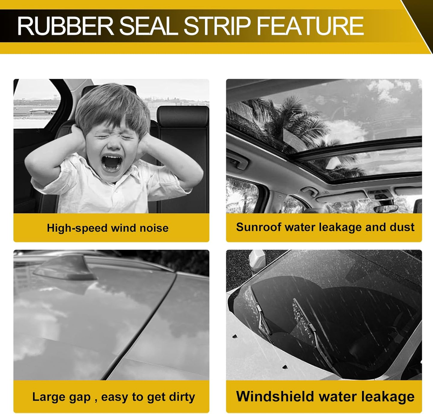 19.68 Windshield Rubber Seal Car Weather Stripping Trim T Shape Sealing Strip for Car Front Rear Windshield, Molding，Tailgate Adhesive Rubber Seal Strip(19mm)