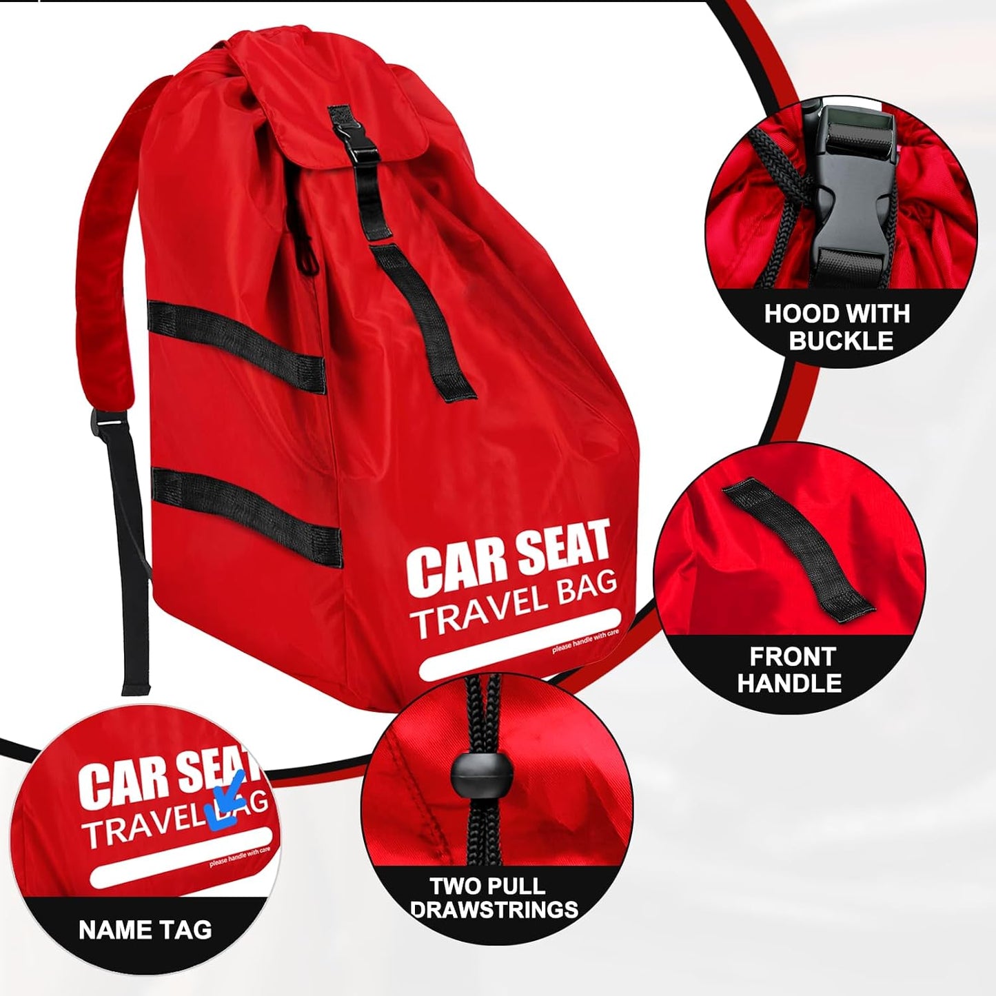 Car Seat Travel Bag for Airplane, Large Car Seat Bags for Air Travel with Comfort Padded Straps, Carseat Storage Bag / Backpack for Carseat Airport, Carseat Cover Travel - Baby Travel Essential