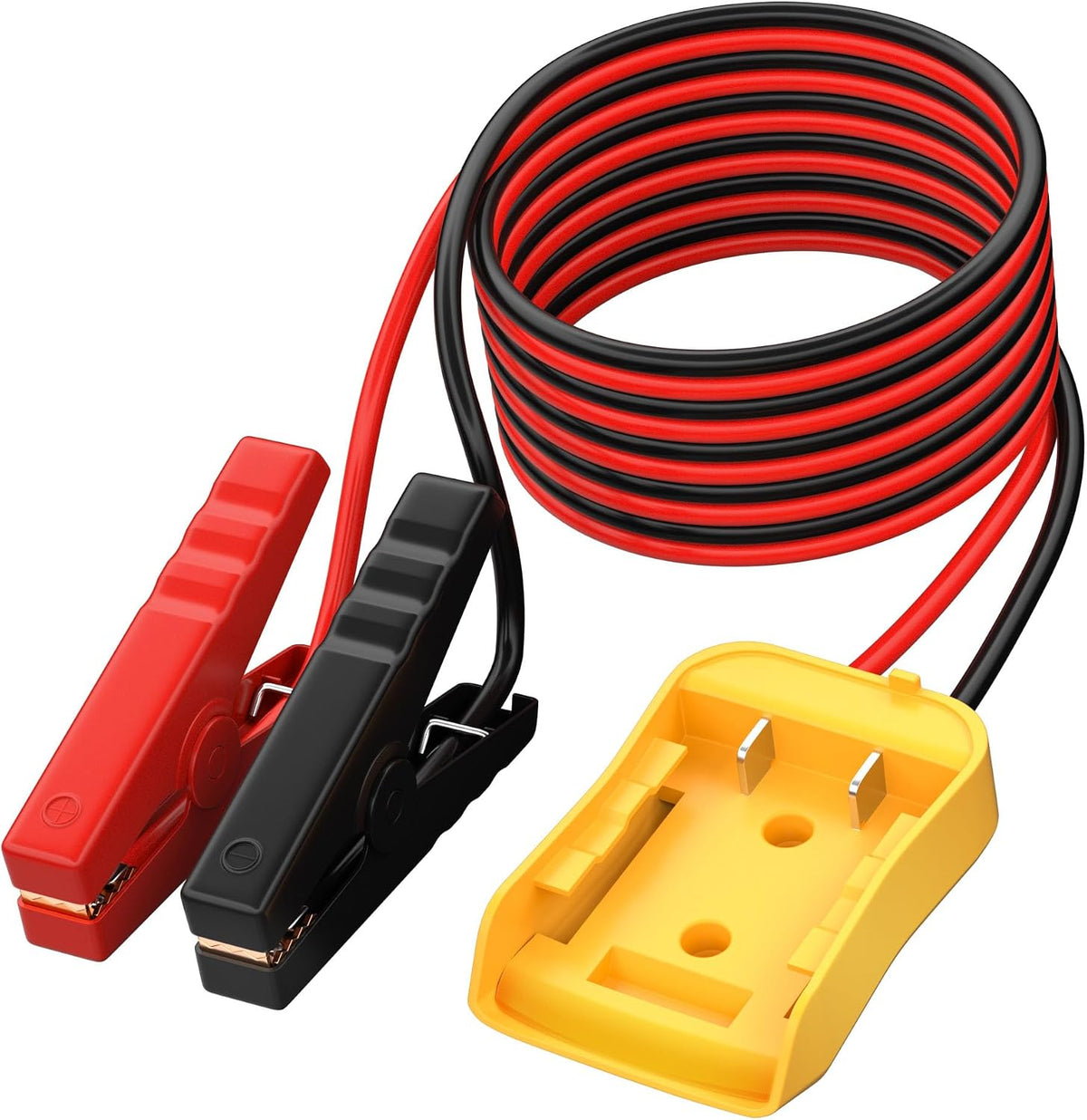 RVBOATPAT 6FT Jumper Cable Clamps Compatible with Dewalt 20V Power Wheel Battery Adapter Battery Jumper Starter for Car Jump Starting Using Tool