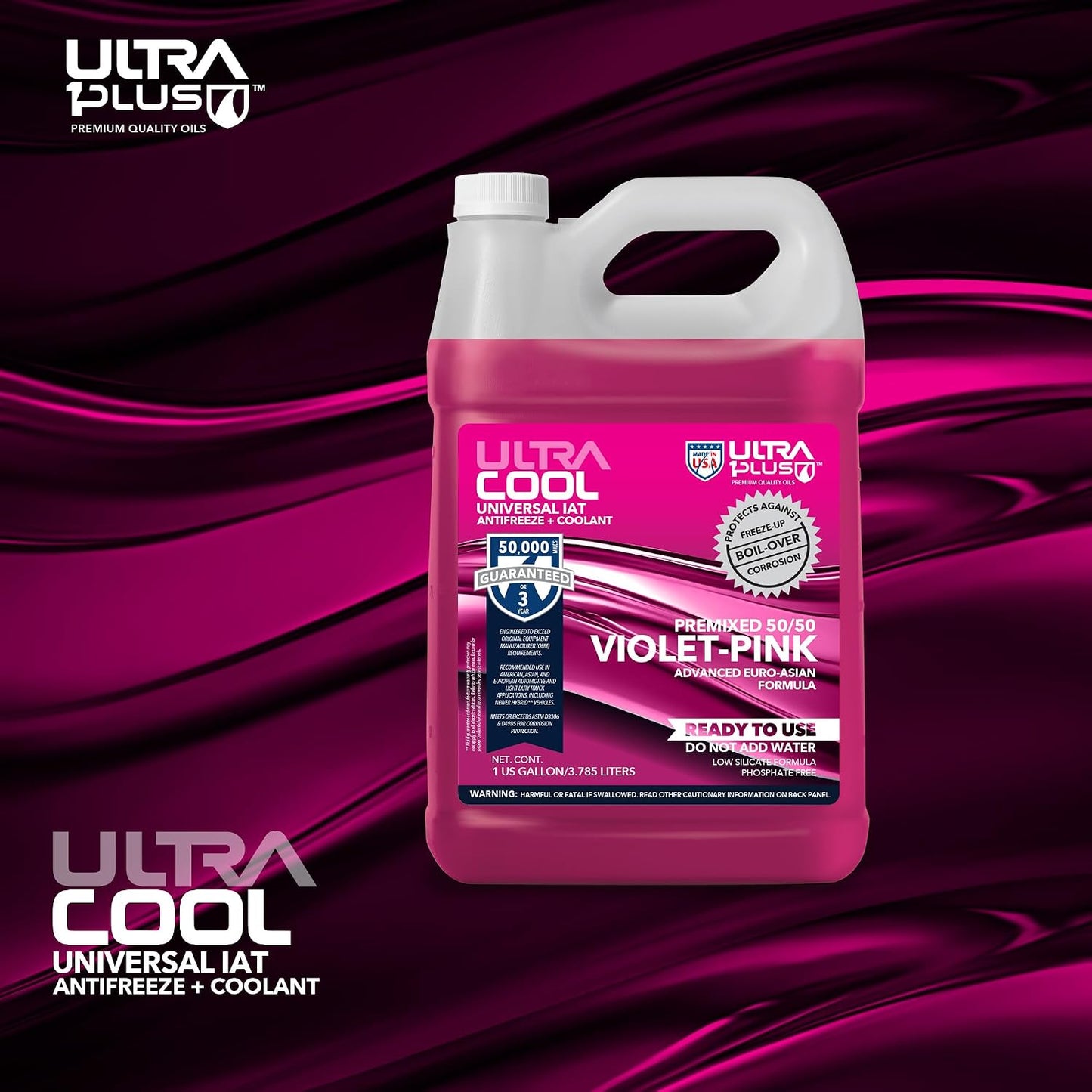 ULTRA 1PLUS IAT Universal Antifreeze + Coolant Premixed 50/50 Violet-Pink