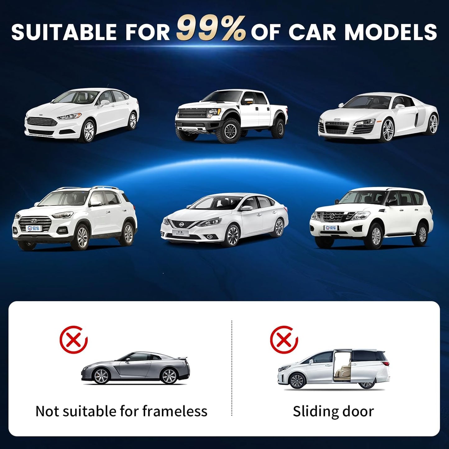 2Pack car Side Window sunshades,Premium Rear Privacy Screens for Sedans,Double Layer Breathable Elastic Spandex mesh,Bug Insect Protection,Outdoor Camping Travel Essential(Max43.5 * 30.5")