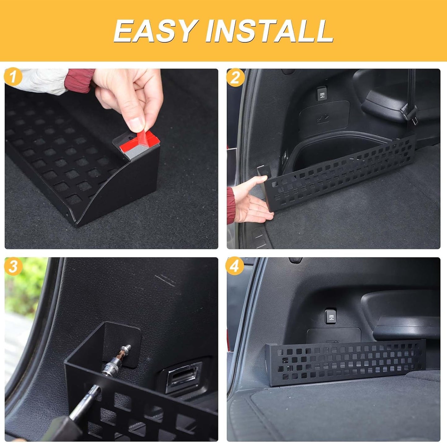 Trunk Modular Storage Panel Cargo Rack Compatible with Honda Pilot 2016-2022, Trunk Side Organizer Shelf Storage Backet Accessories Aluminum Alloy (Left Side)