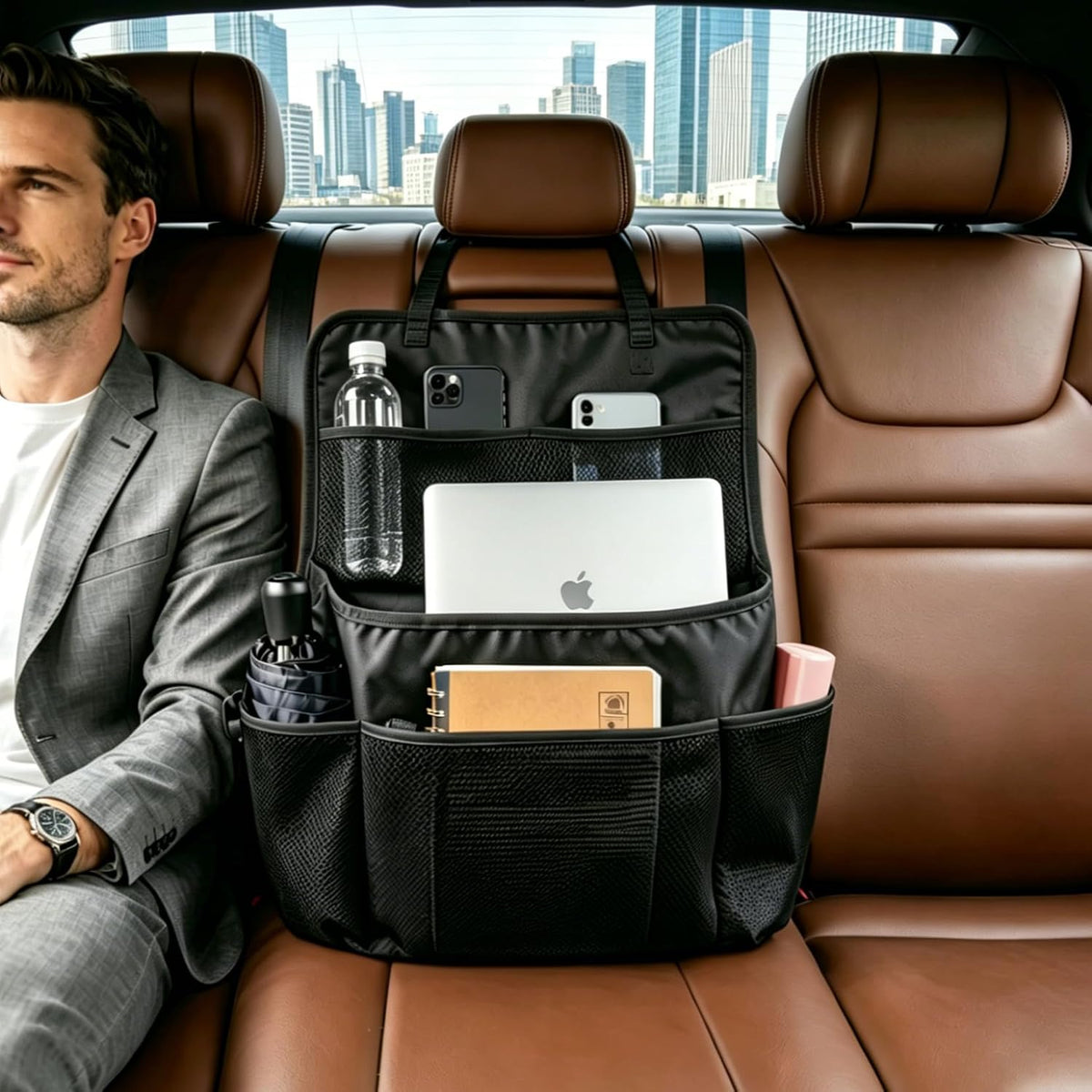 Car Seat Organizer with Compartment,Passenger Seat Organizer