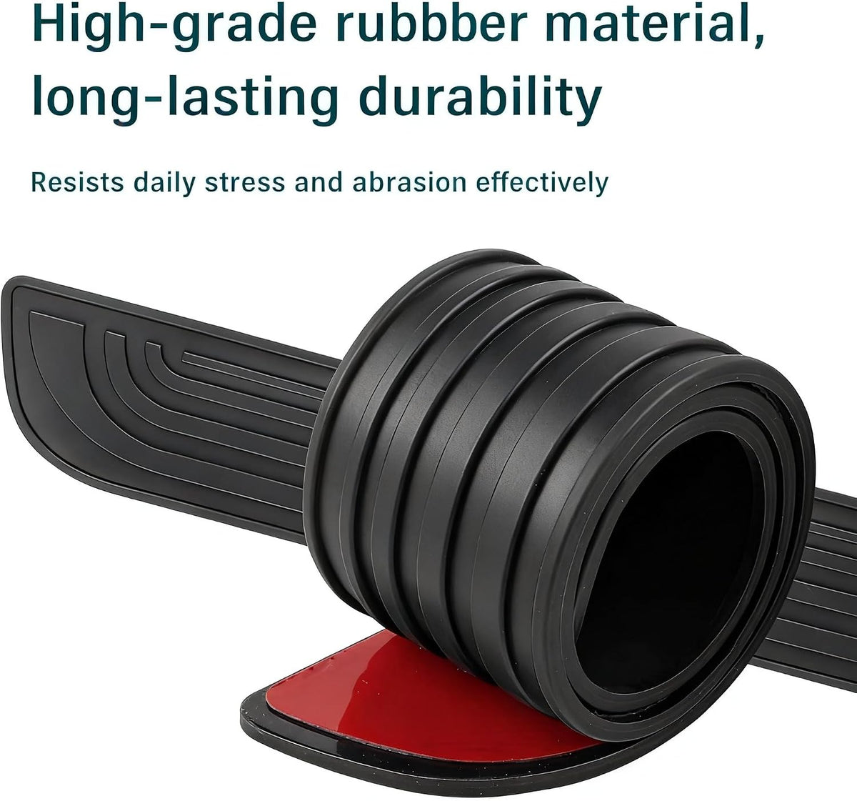 Car Door Sill Protector, 4PCS Anti-Scratch PVC Rubber Door Threshold Strip, Universal Waterproof Edge Guard for Car Truck SUV Exterior Paint Protection (Black, 2.36IN)