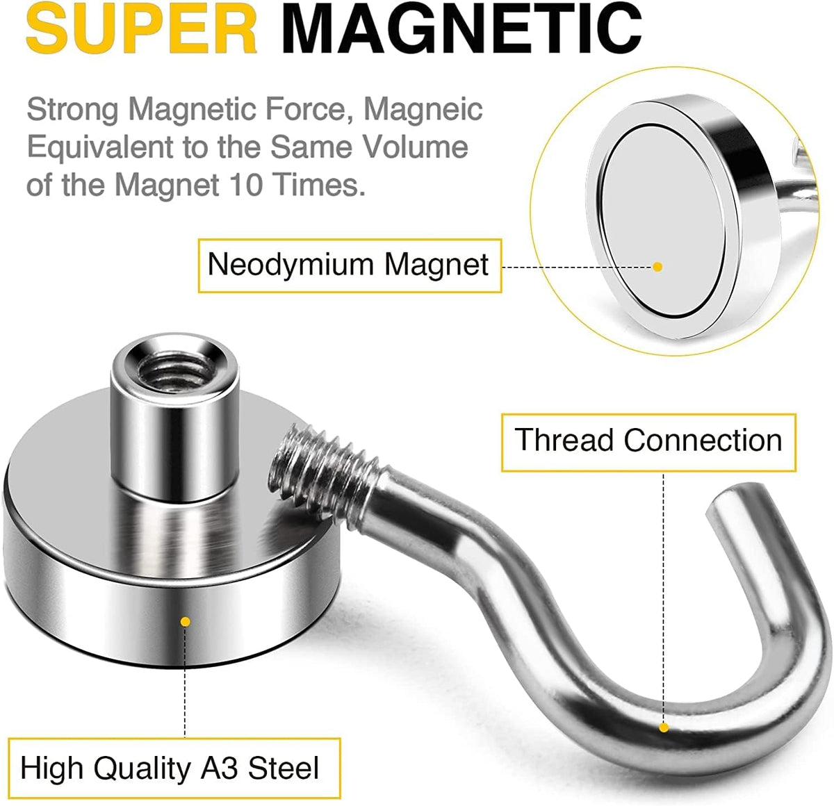 DIYMAG Magnetic Hooks 100pcs 30lbs Cruise Essentials 2026 Magnet Hook