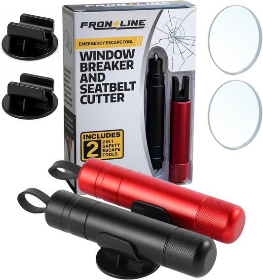 FRONTLINE Window Breaker and Seatbelt Cutter, 2 Pack Emergency Escape Tool