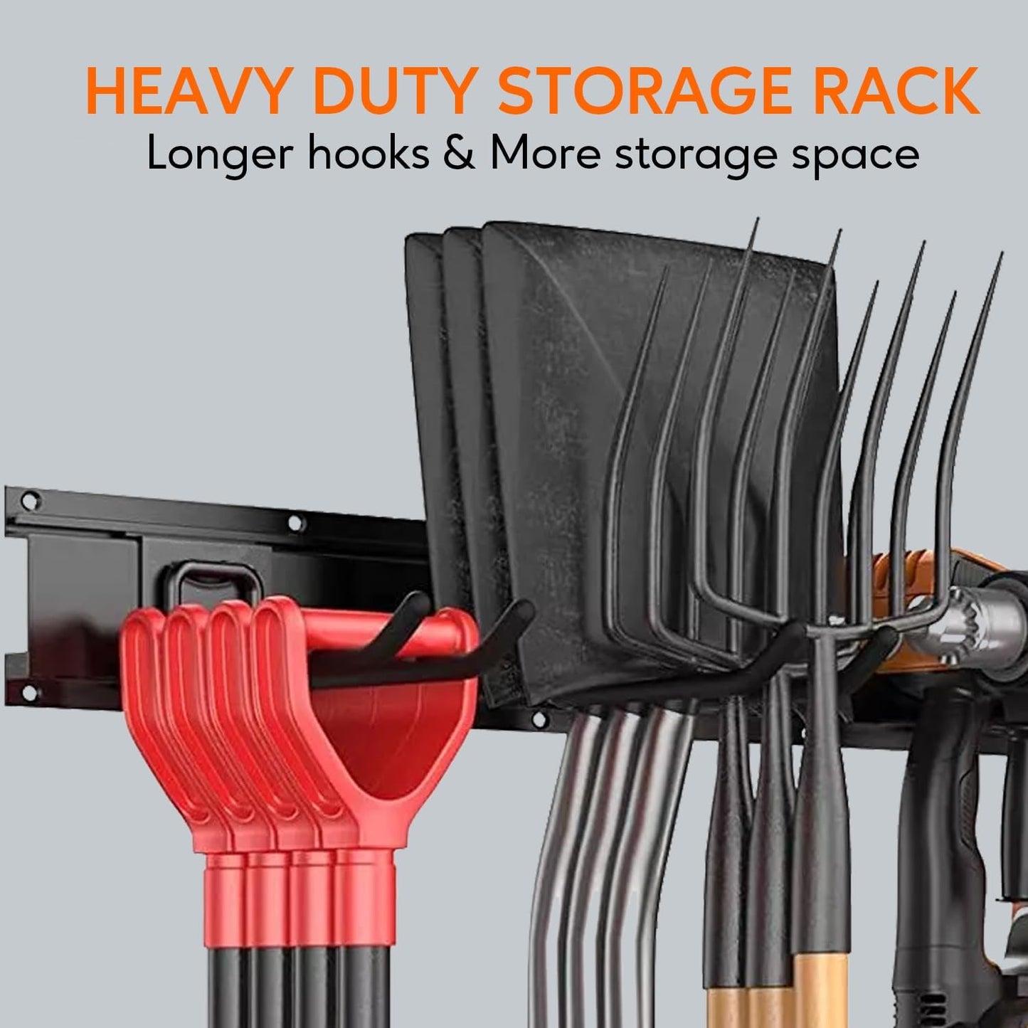 Garage Hooks Heavy Duty Tool Organizer (4 Pack) 12.4" Wall Mount Hanger Rack Garage Storage Utility Hooks for Hanging Car Tires, Ladders, Chairs, Hoses, Power Tool, Bulk Items, Ropes, etc.