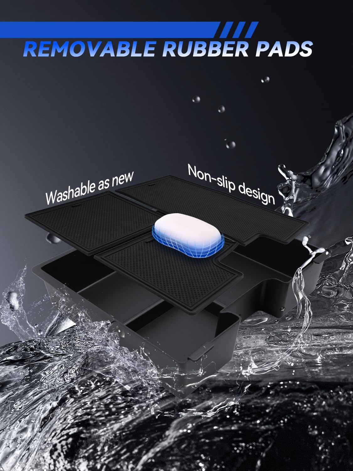 for Nissan Titan Center Console Organizer 2016-2019 2020 2021 2022 2023 2024 2025 Nissan Titan Accessories Armrest Tray Middle Storage Box Insert Container Durable ABS Plastic