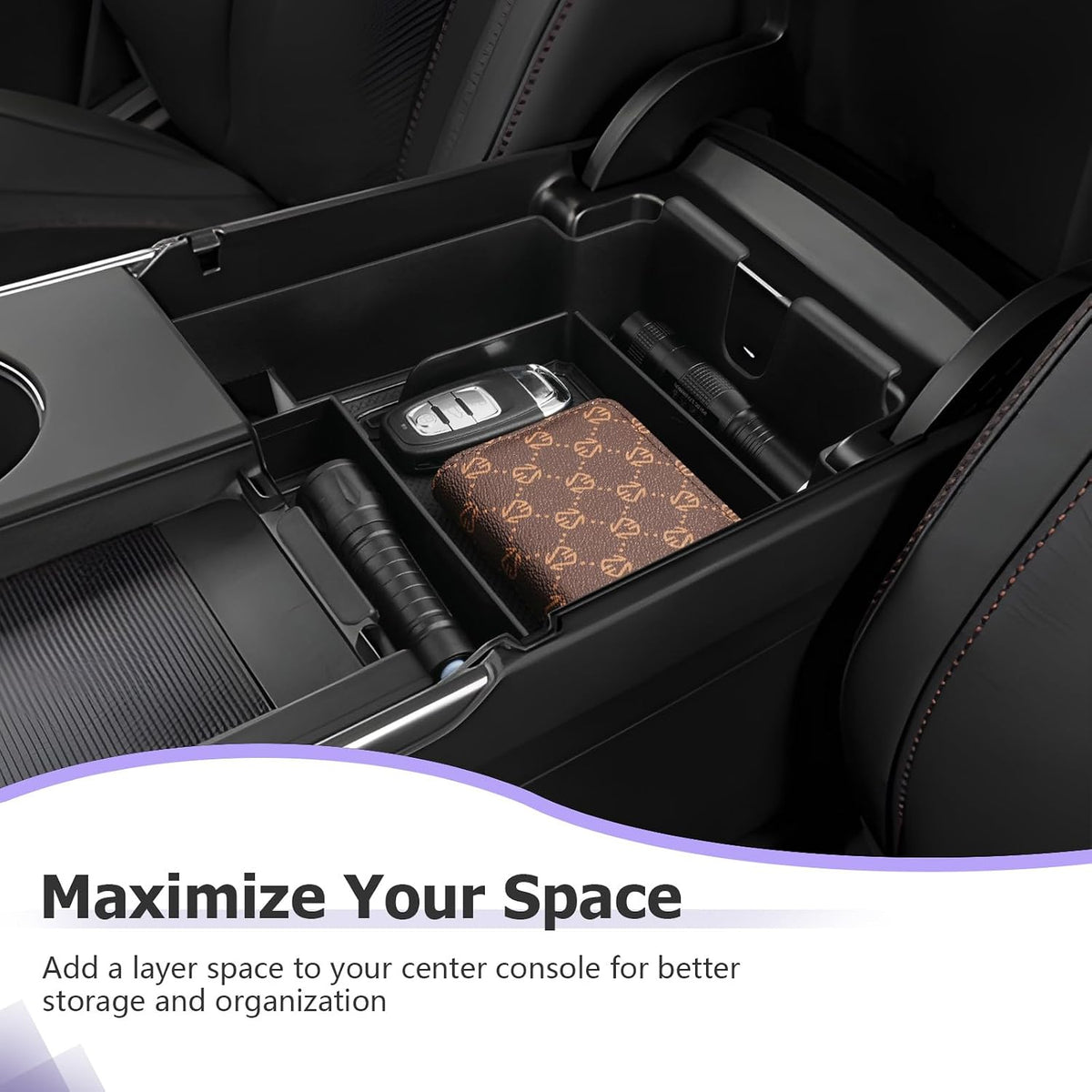 LUWU 2025 A cura TLX Center Console Organizer for 2021 2022 2023 2024 2025 A cura TLX Accessories Armrest Console Storage Box Insert Tray ABS Material Black