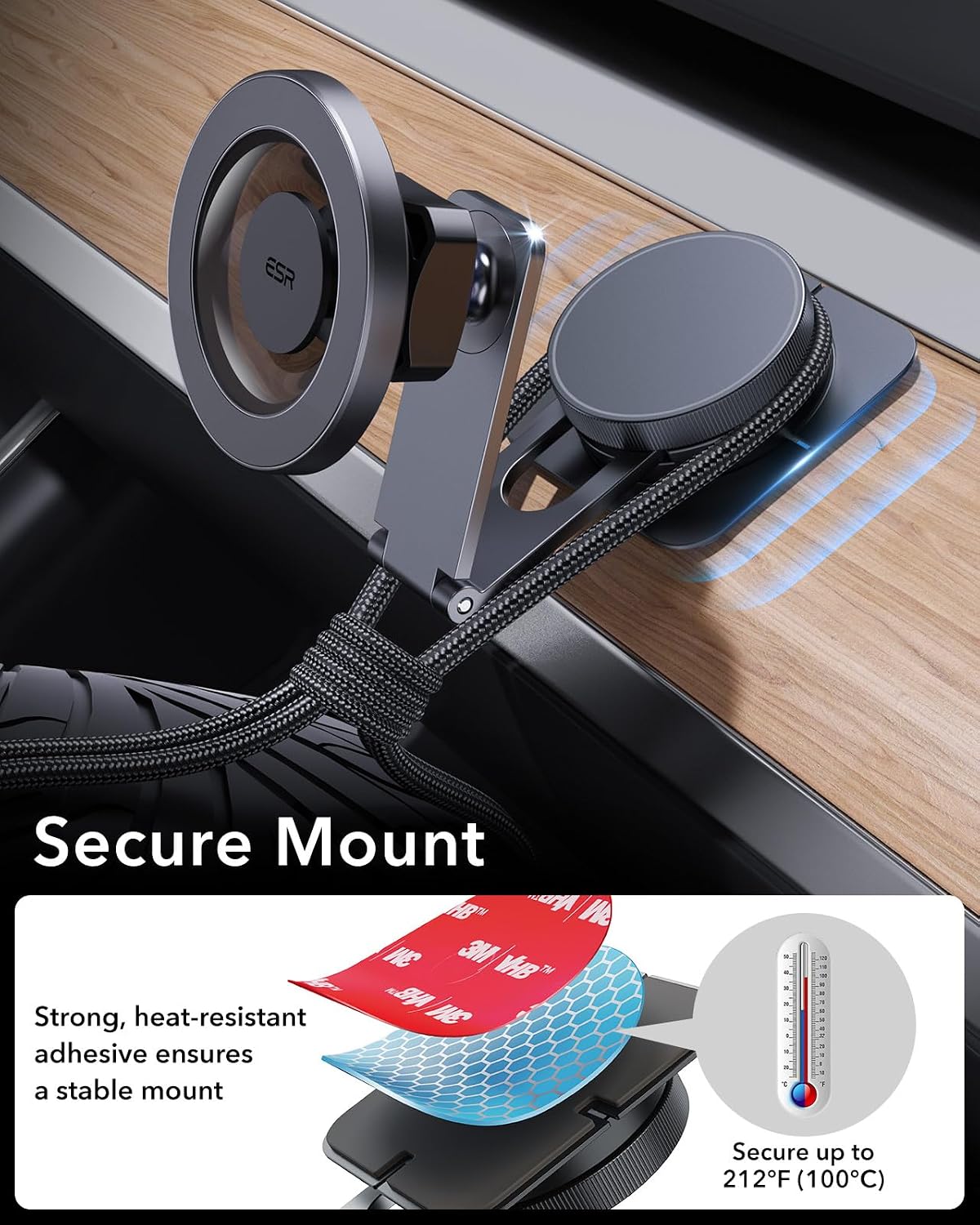 ESR for MagSafe Car Mount, Car Phone Holder for iPhone 17-12,Samsung/Google