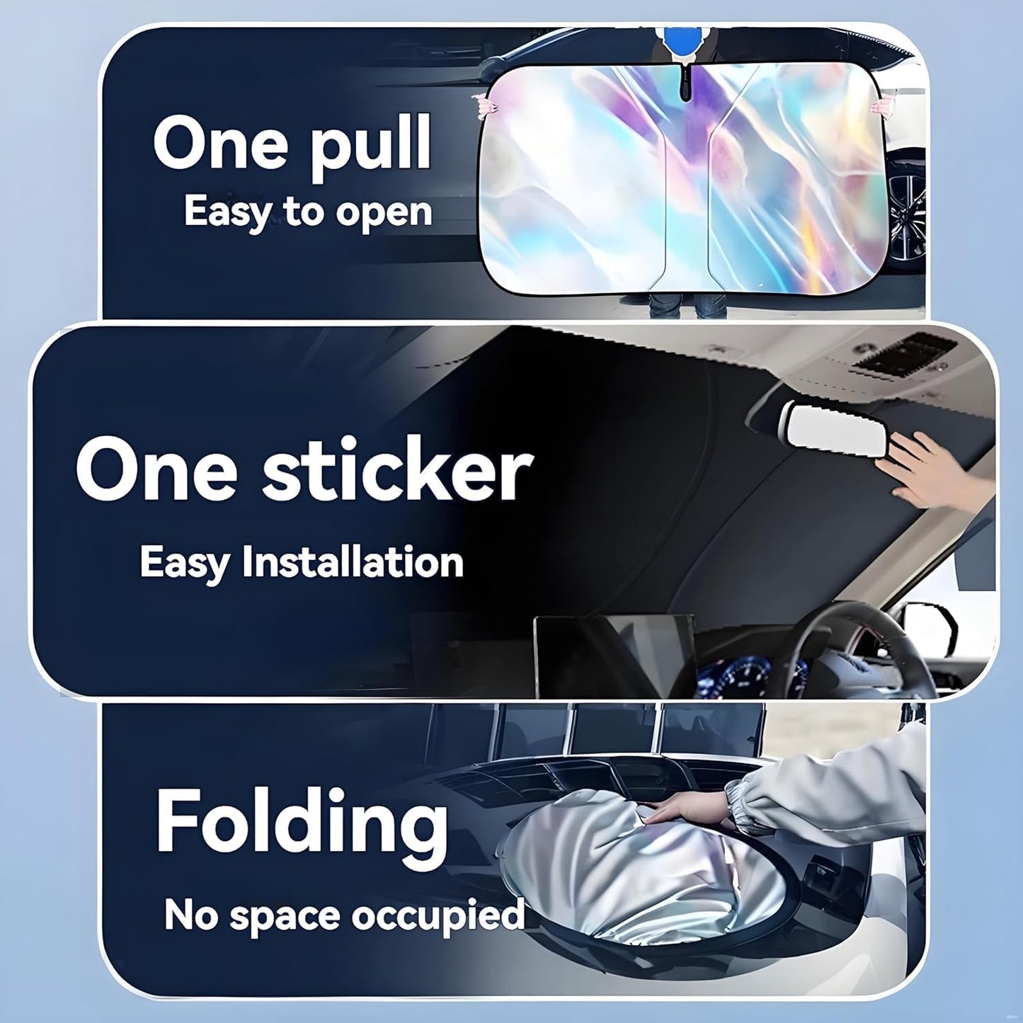 for Ford Escape 2013-2026 Windshield Sun Shade - Foldable Windshield Cover Sun Shade for Escape Accessories Protect Car from Sun Rays Overlapping UV Reflective Window Sunshade