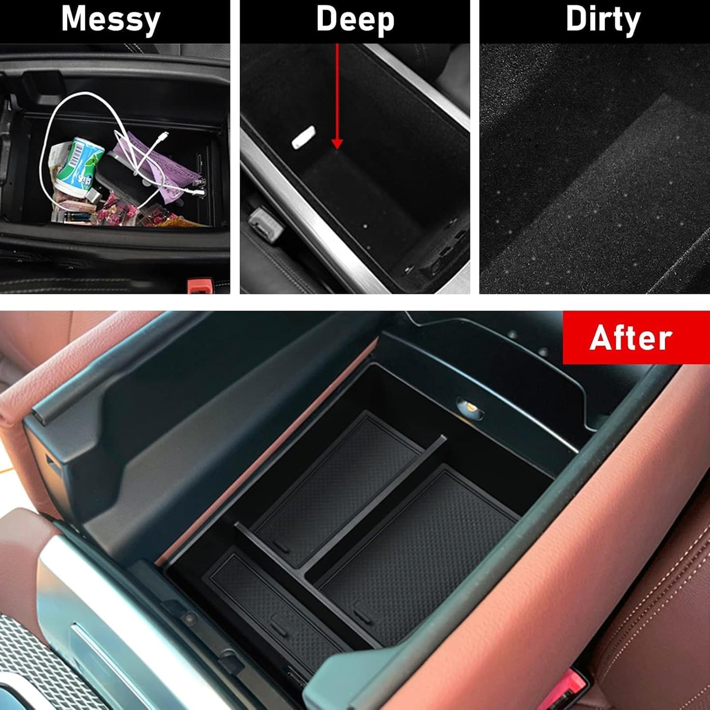 Jaronx For BMW X5 G05/X6 G06/X7 G07 Center Console Organizer | Console Organizer Tray Storage Compatible with BMW X5 G05/ X7 G07 2019-2026, X6 G06 2020-2026