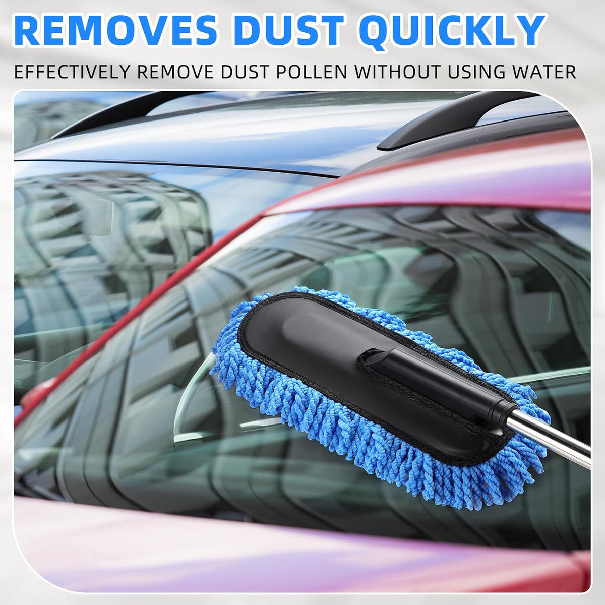 1 Pack Microfiber Car Duster Exterior Scratch Free, Blue