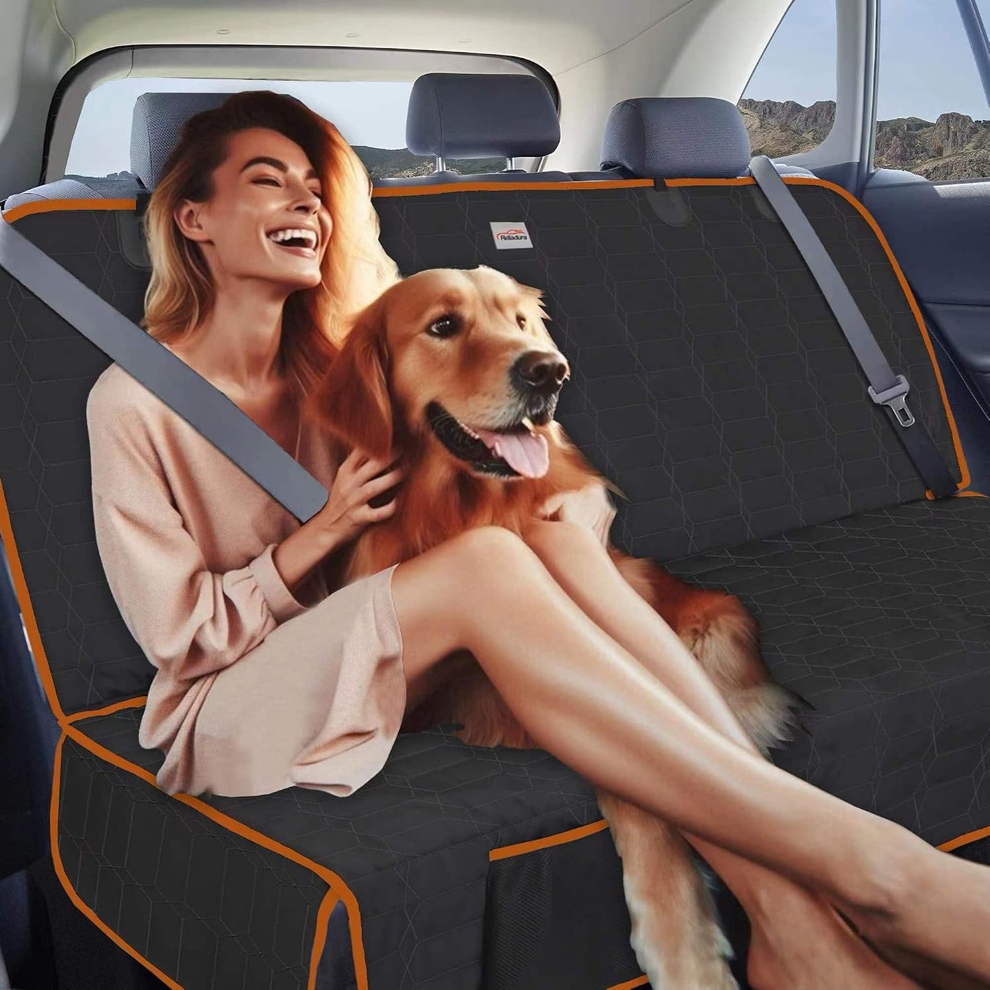 Reliadura Dog Seat Cover for Back Seat Waterproof Bench Seat Covers for SUV Washable Car Seat Covers for Dogs Non-Slip Pet Seat Cover for Back Seat Heavy Duty Protector for SUVs