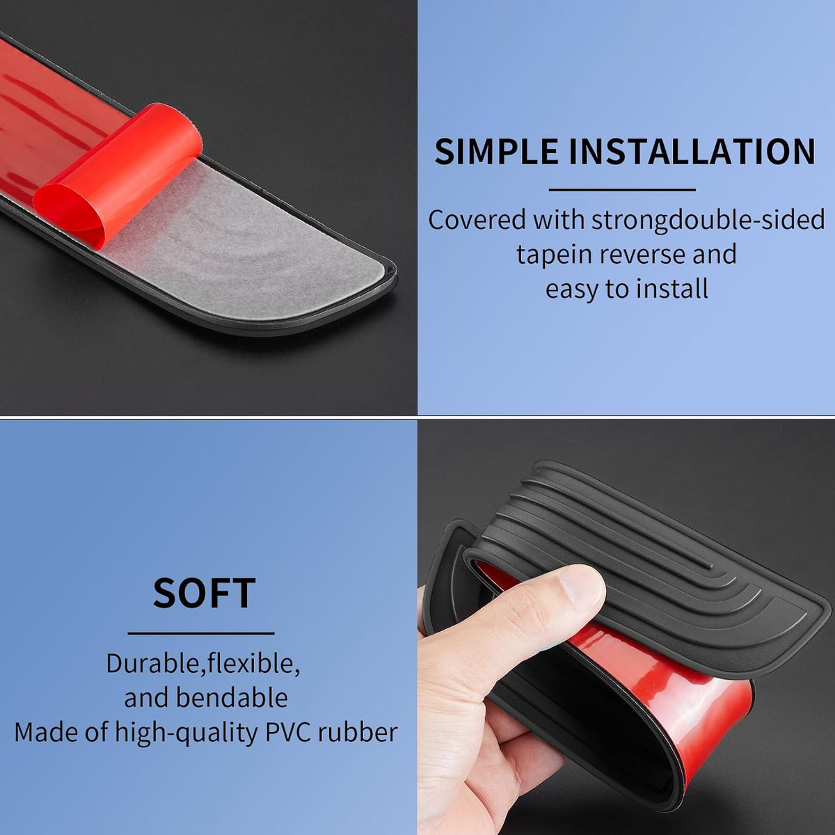 4pcs/Set Car Door Sill Plate Protectors - Black Soft Rubber Front/Rear Door Sill Scuff Plate Guard, Door Pedal Protector Stickers fit for Honda CRV (Blue)