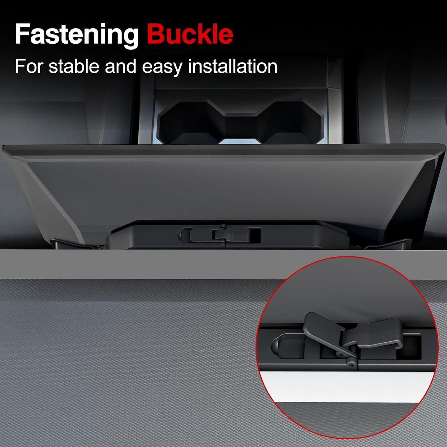 Under Screen Organizer for 2024-2026 Cybertruck Accessories, Center Console Storage Box with Anti-Slip Lining (Dual Motor/Premium AWD & Cyberbeast)