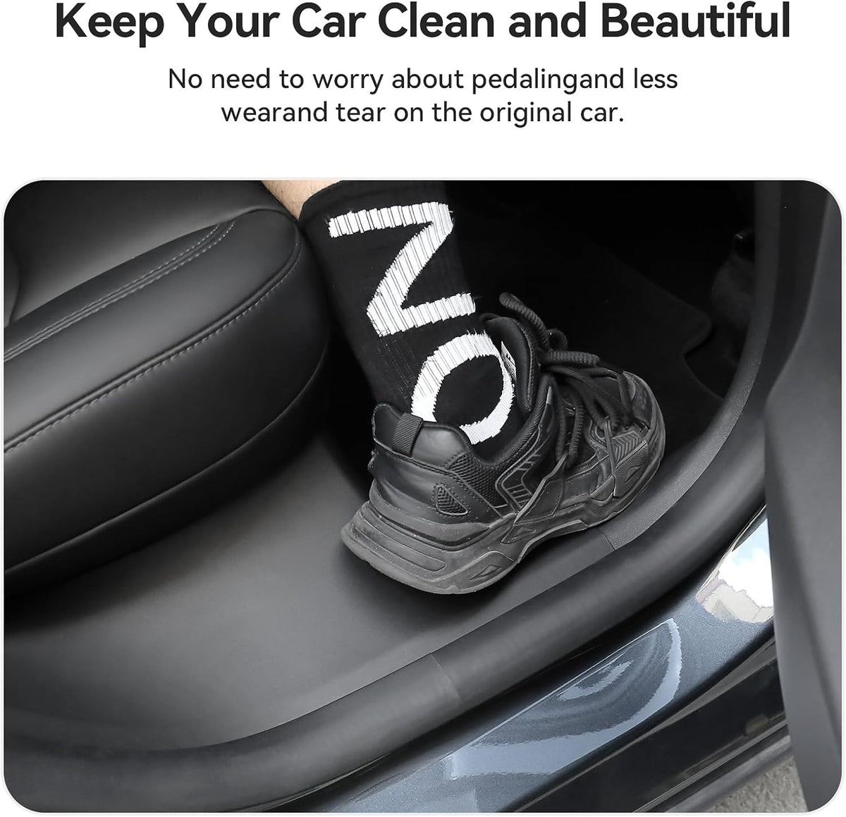 2PCS Rear Door Sill Protector for 5 Seater Tesla Model Y 2024 2023 2022 2021 Accessories (NOT Fit Juniper & 7 Steater) Black ABS Material Rear Door Car Pedal Kick Protection