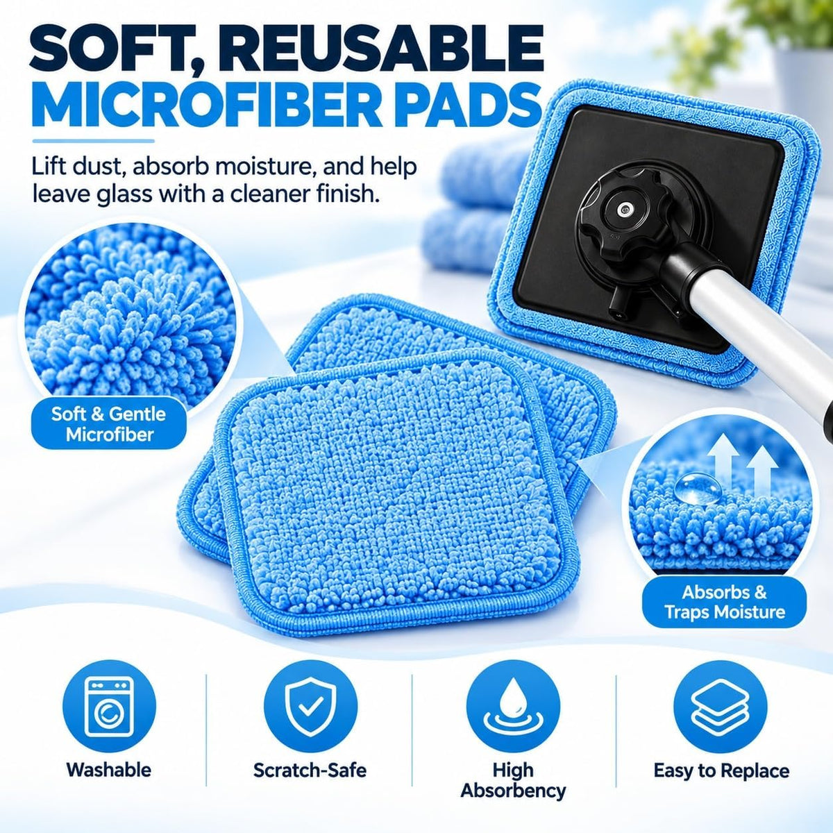 Dual Magnetic CarWindshield Cleaner, Dual Side Car Glass Cleaner，Black 1pc