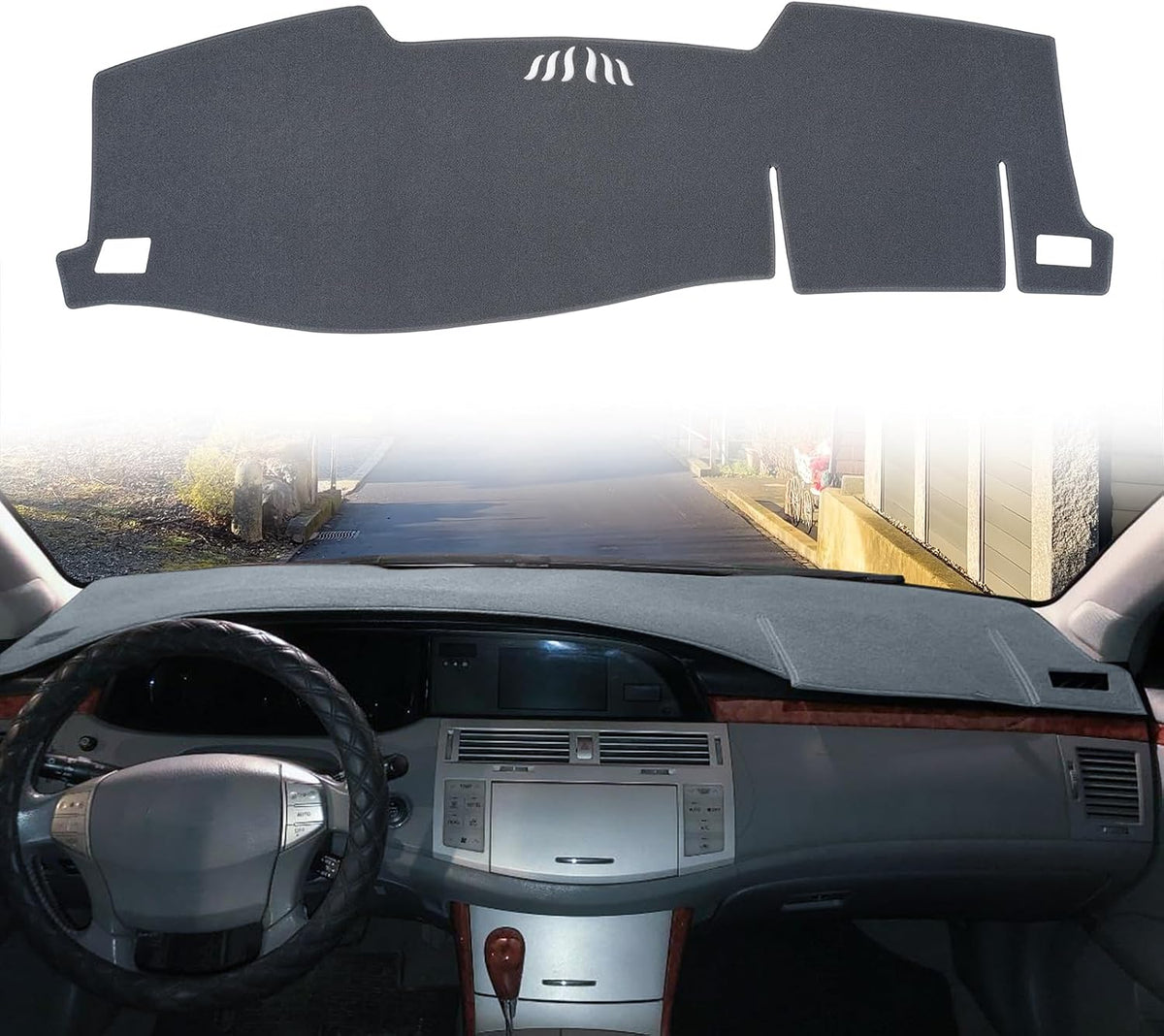 Dashboard Cover Dash Cover Mat Pad Custom Fit for Toyota Avalon 2005 2006 2007 2008 2009 2010 with Cutout for Speaker (Black)