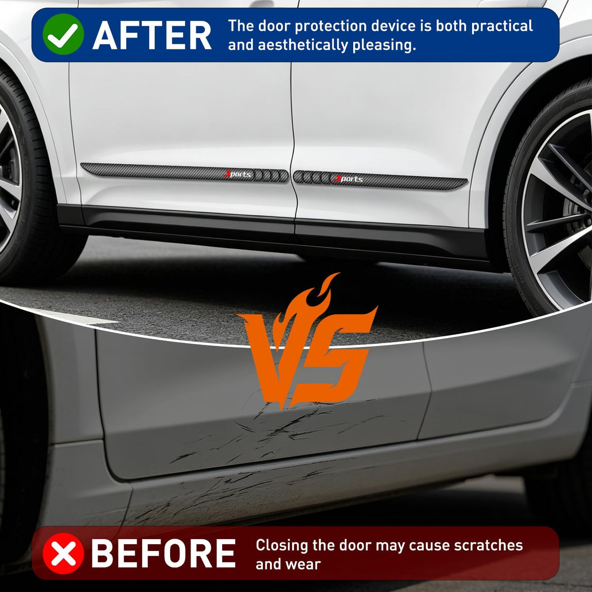 4Pcs Dent Prevent Car Door Protector, Cuttable Car Door Edge Guards
