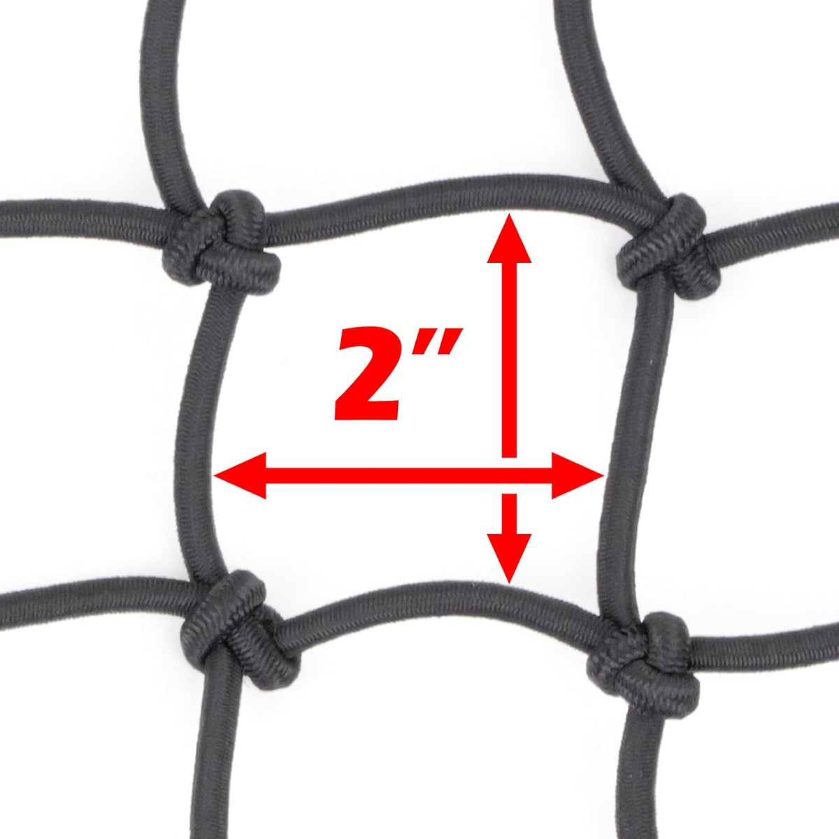 Powertye 15in x 30in Elastic Cargo Net with 10 Adjustable Hooks and Tight 2in x 2in Mesh, Orange