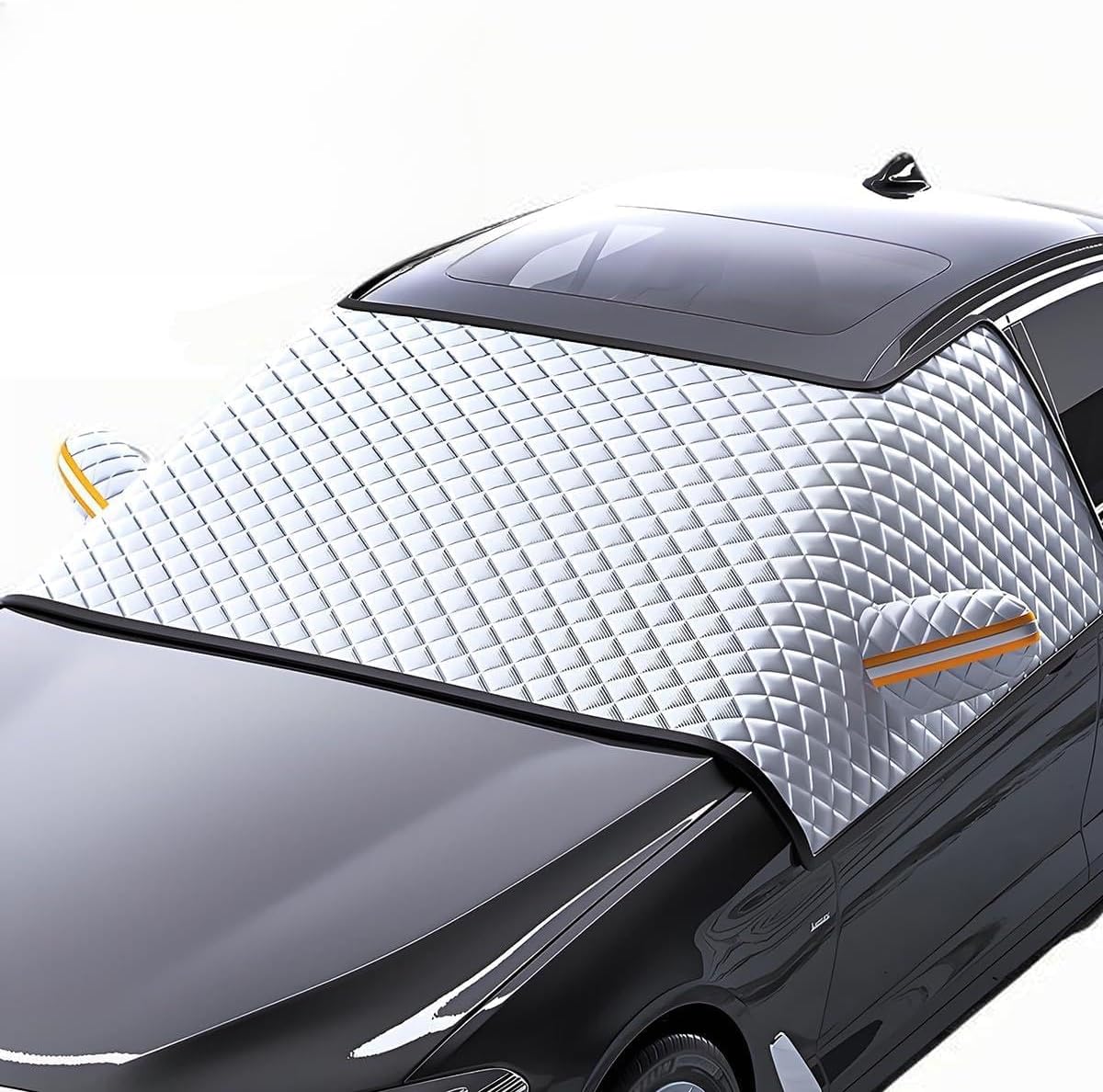 3-Side Winter Car Windshield Snow Cover for Toyota Corolla Cross 2021-2025 SUV 5-Seater, Sun Rain Snow Frost Protector with Magnetic Edges & Mirror Covers,L(175 * 115cm)