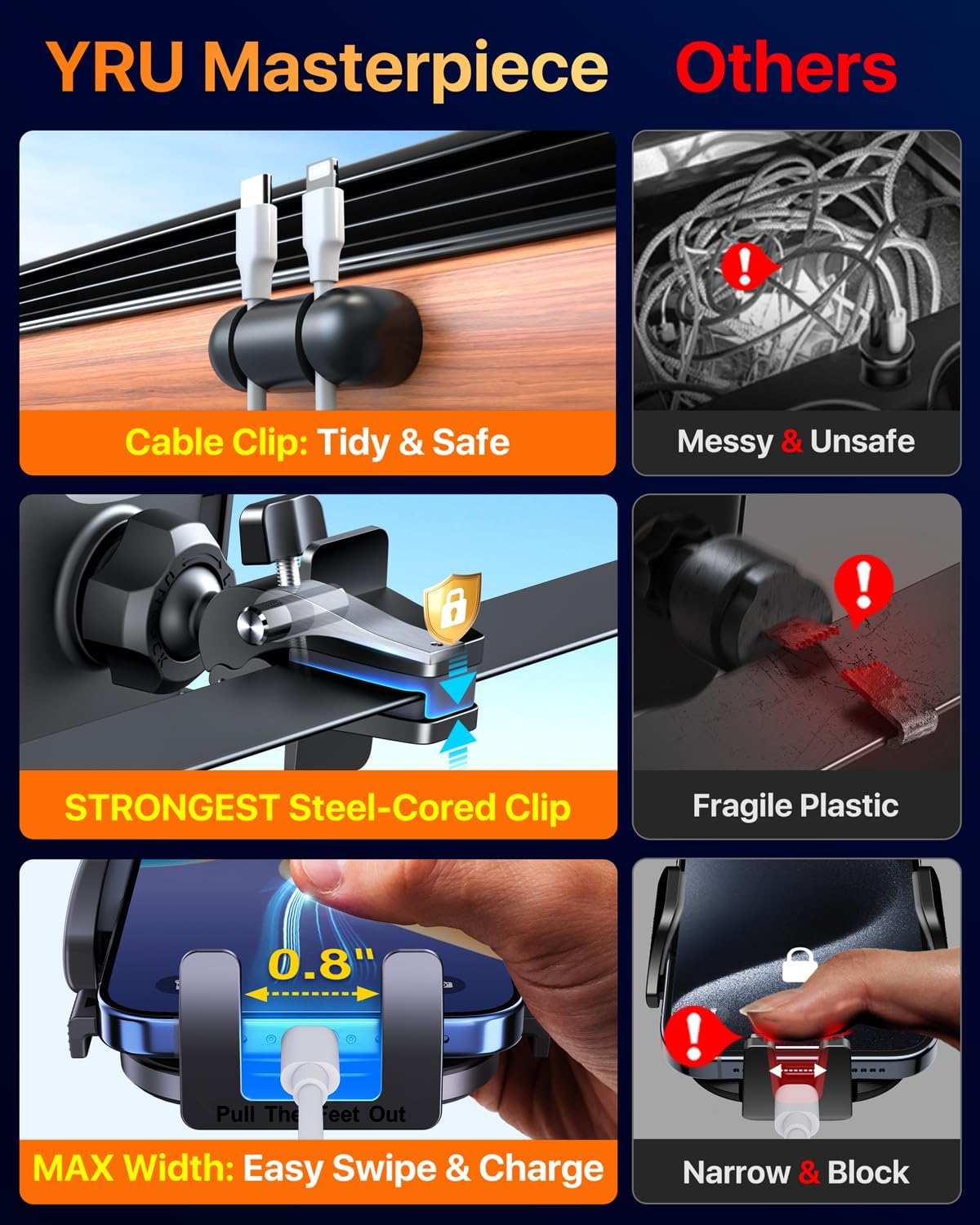 【2026 Best & Military-Grade】 360° Rotatable Suction Car Phone Holder Mount | 【100+LBS Safest Strongest & Patent Certs】Dashboard Windshield Vent Truck Stand for iPhone 17 16 Pro Max Samsung, Matt Black