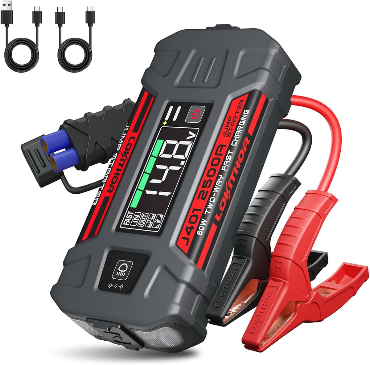 LOKITHOR J401 Portable Car Battery Jump Starter for 8.5L Gas/6.5L Diesel
