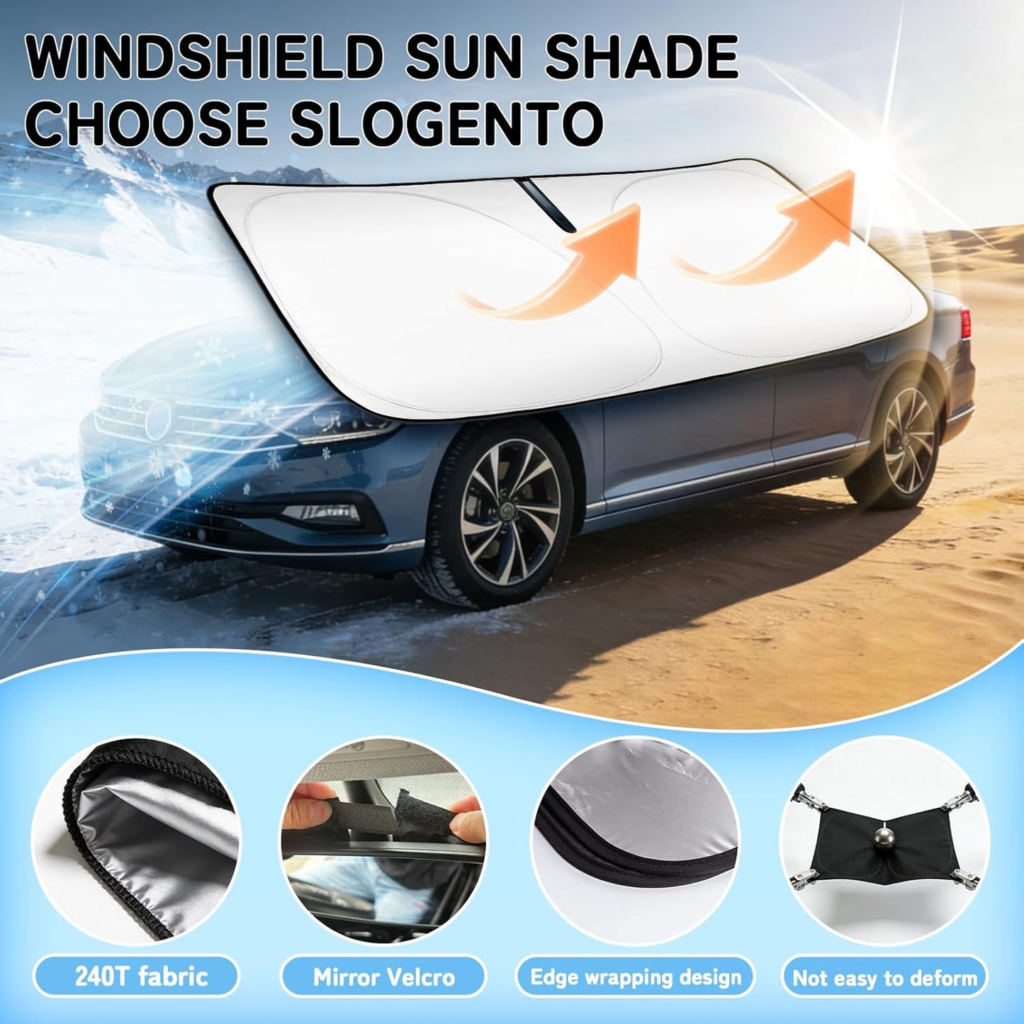 Custom Fit Windshield Sun Shade for Honda HRV 2023-2026, Blocks UV &amp; Heat, Front Window Sunshade Accessories, Easy Fold &amp; Store Keep Your Car Cooler
