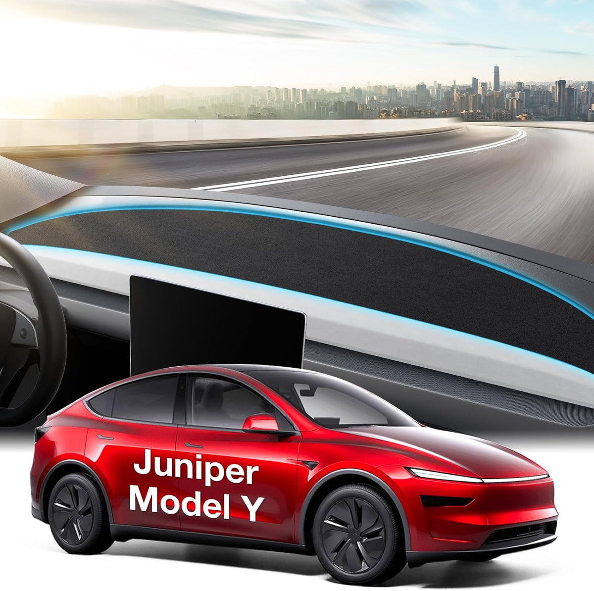 Wigoo Dashboard Cover for Tesla Model Y Juniper & Model Y L, Anti-Glare